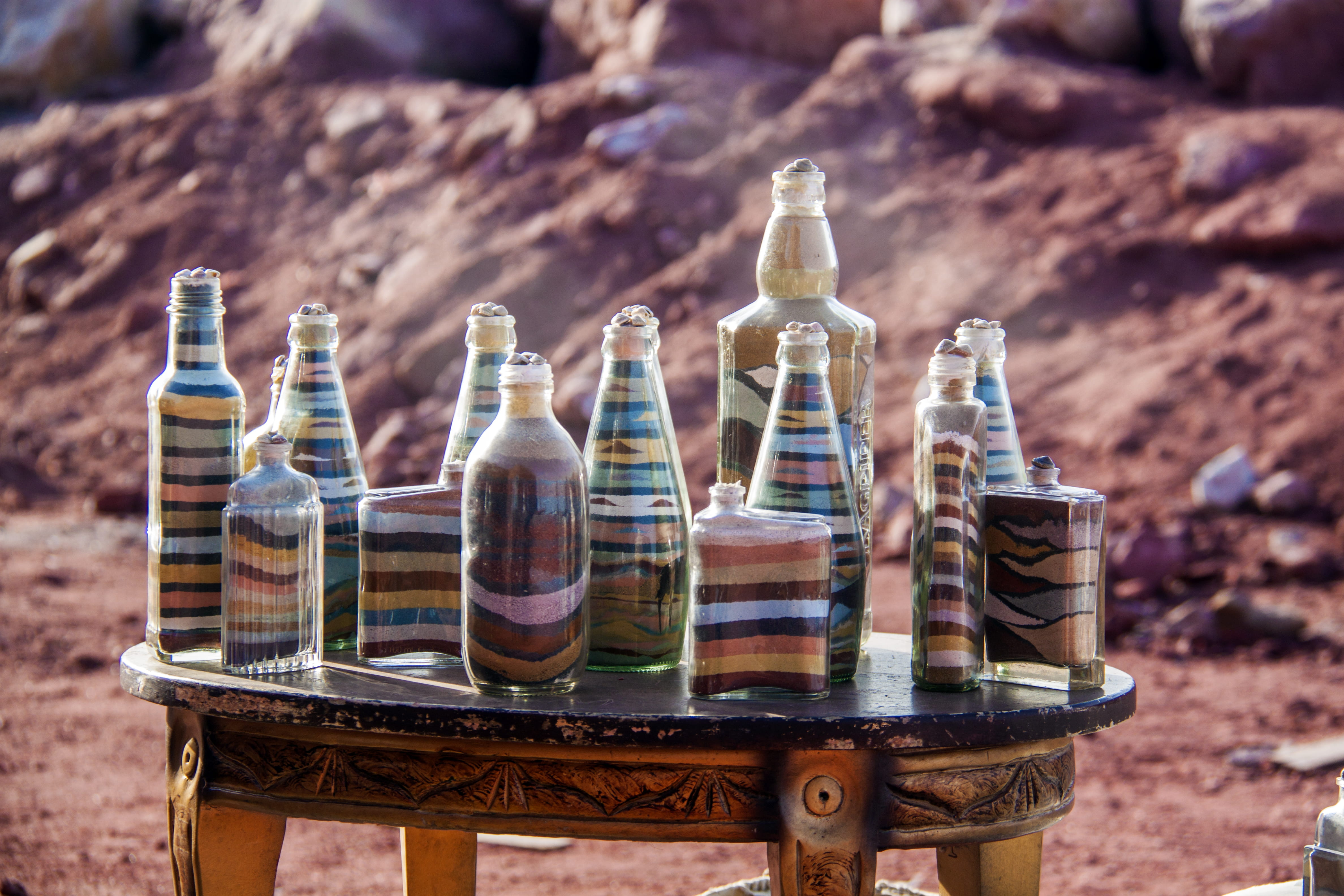 chess, wood - material, red soil, board game, checked pattern, food and drink, day, bottle, game, hormuz island, hormoz, 4K, multi colored, nature, no people, HD Wallpaper