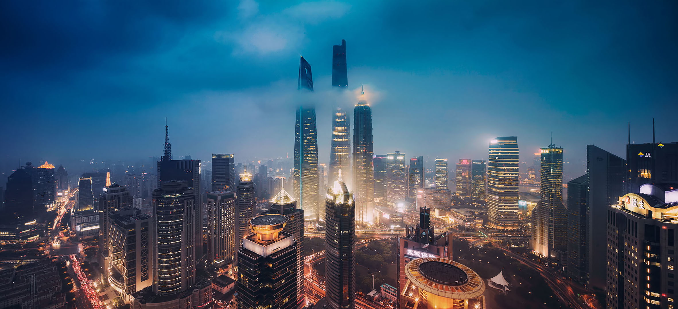 traffic, clouds, cars, Shanghai, Shanghai Tower, China, Shanghai World Financial Center, avenues, night, street, 1080P, horizon, Jin Mao Tower, HD Wallpaper