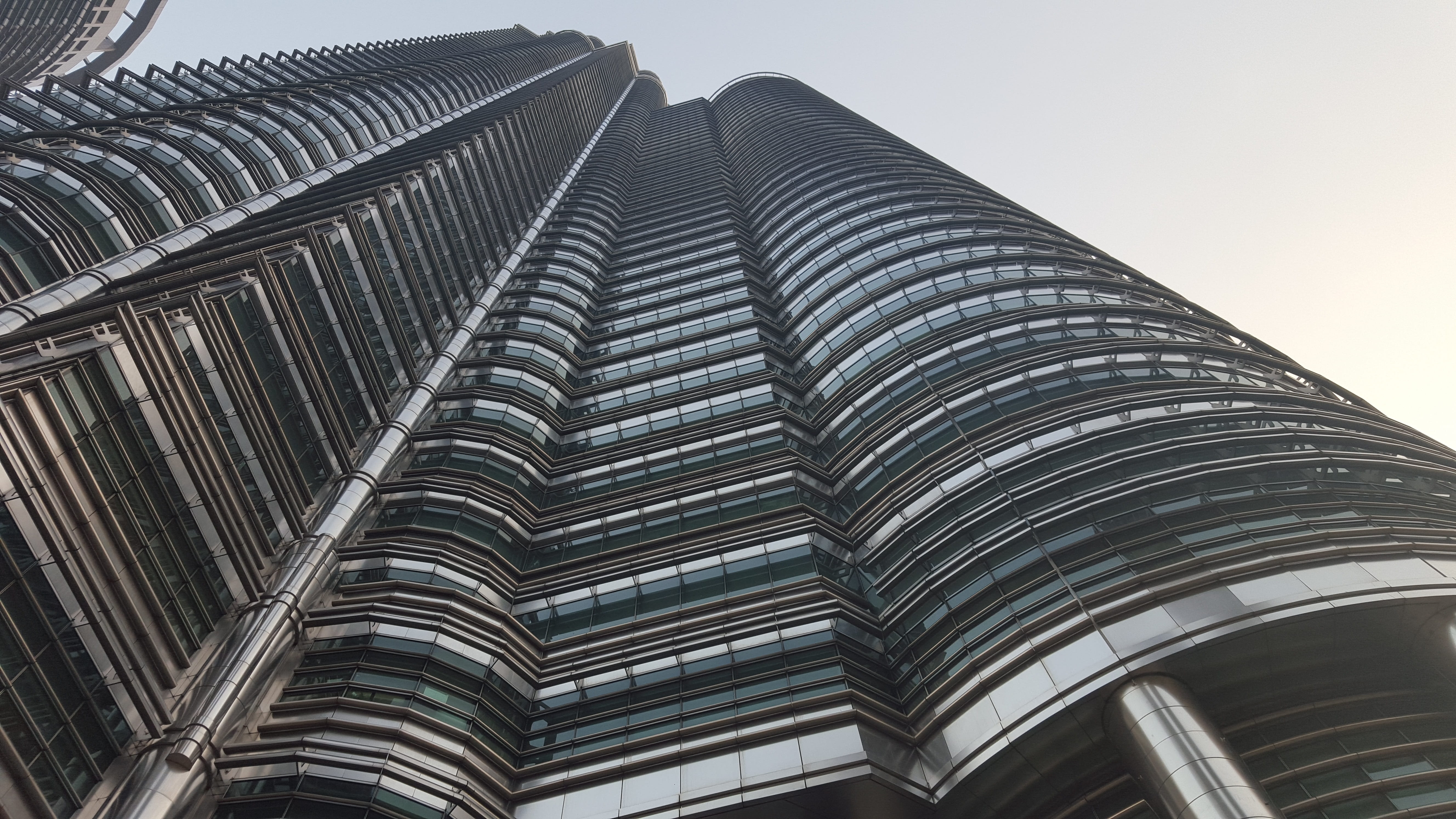 office building exterior, day, architectural feature, nature, lumpur, petronas, building exterior, petronas towers, low angle view, financial district, HD Wallpaper