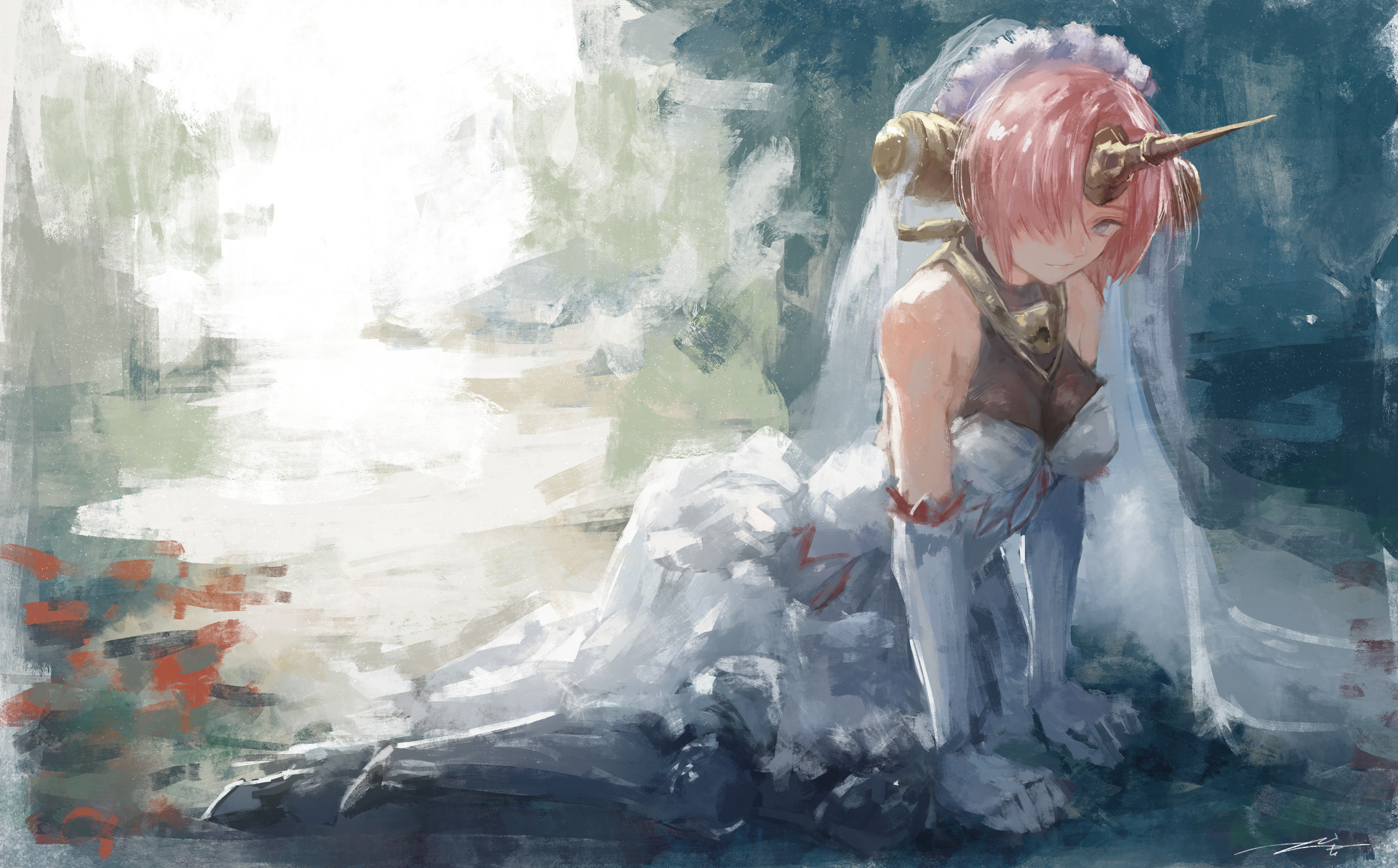 water, white dress, Fate/Apocrypha, one person, nature, leisure activity, day, adult, Fate Series, anime girls, hairstyle, celebration, females, clothing, HD Wallpaper