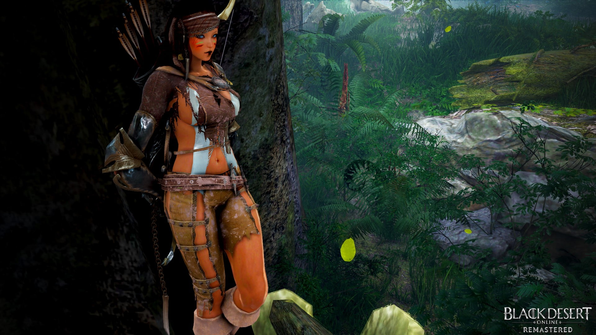 screen shot, thighs, 1080P, video game girls, fantasy art, Black Desert, video game characters, sideboob, fantasy girl, black desert online, video game, HD Wallpaper