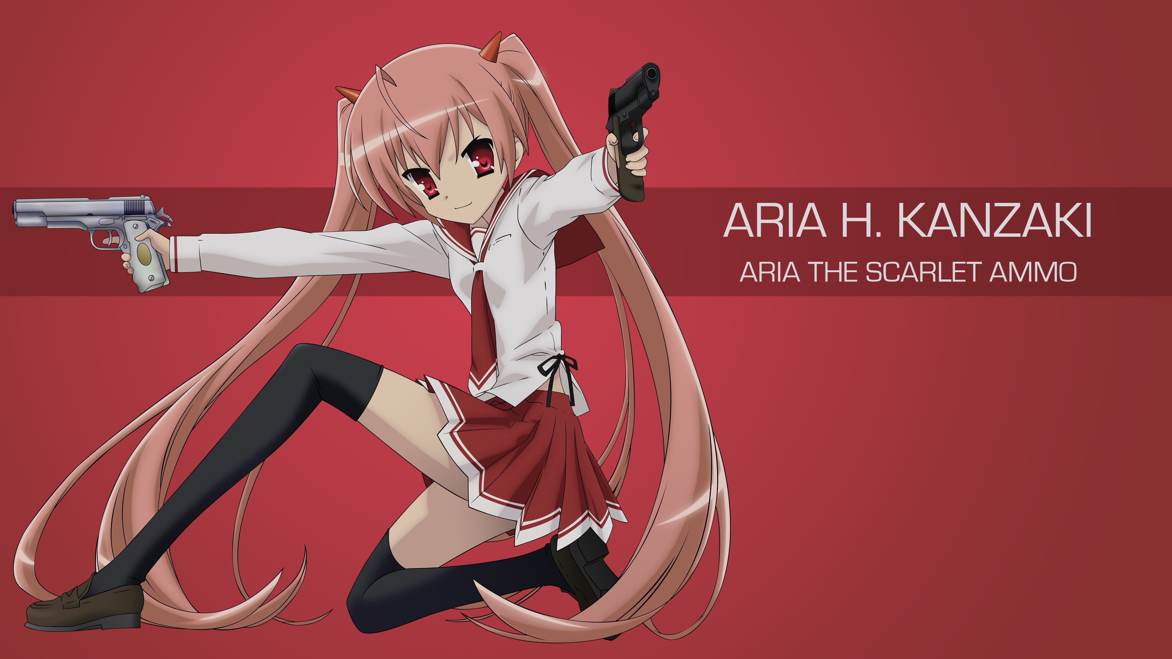 Aria Holmes Kanzaki, Aria The Scarlet Ammo, Anime, 4K, HD Wallpaper