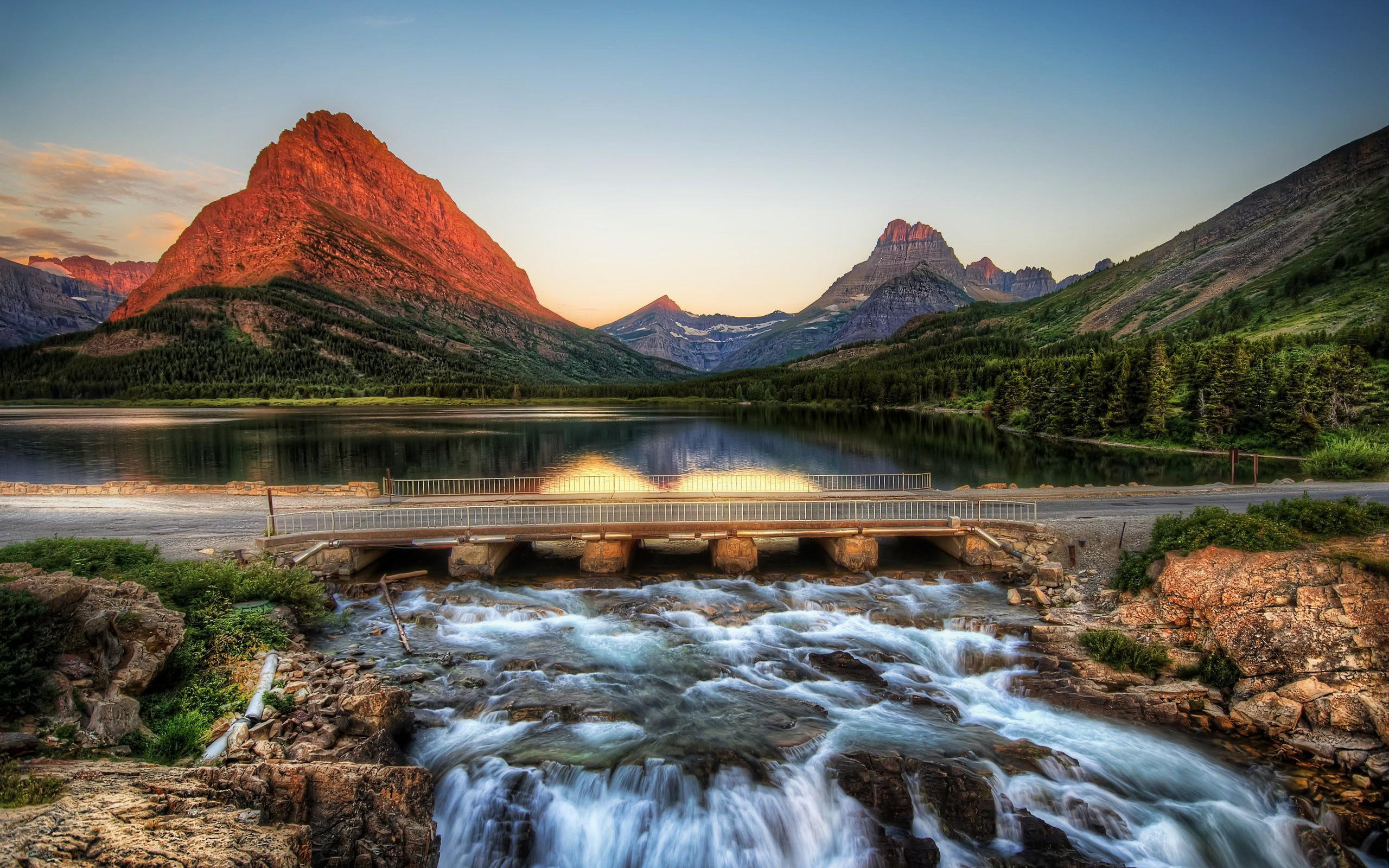 mountains, lakes, hdr, 2K, nature, landscapes, bridges, desktop, background, photography, HD Wallpaper