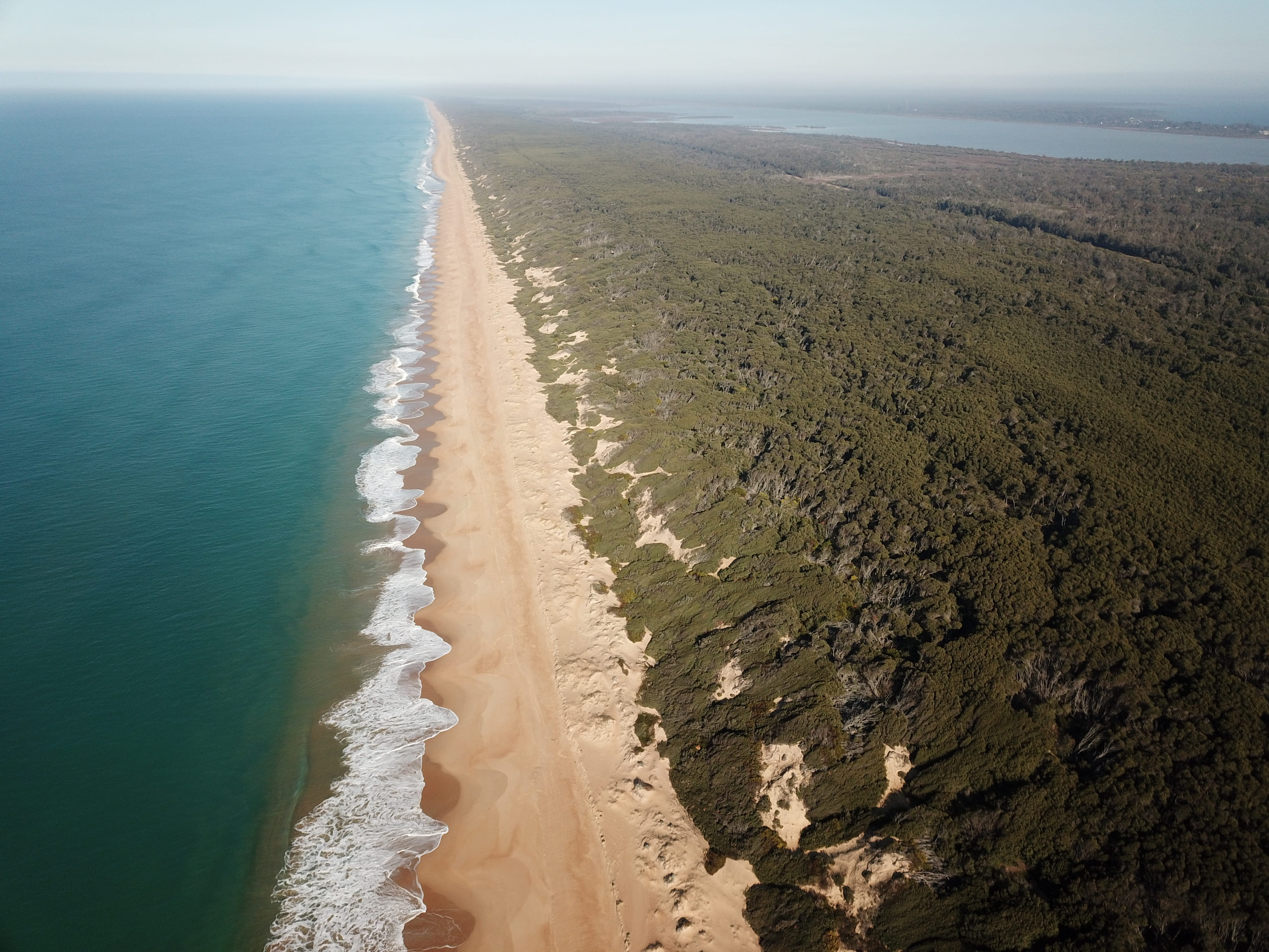 ocean grange, lake, tranquility, beach, scenics - nature, day, australia, ariel, ipad backgrounds, trees, no people, waves, coast line, dji mavic pro, land, HD Wallpaper