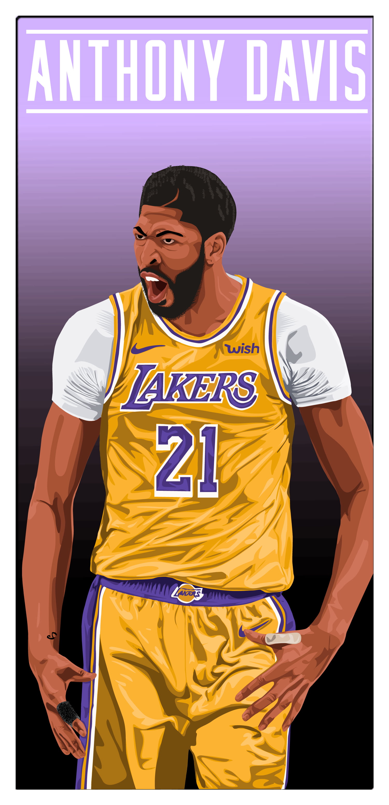 entertainment, sport, baskets, artwork, anthony davis, LeBron James, digital art, bucket, basketball, 2K, Phone HD Wallpaper