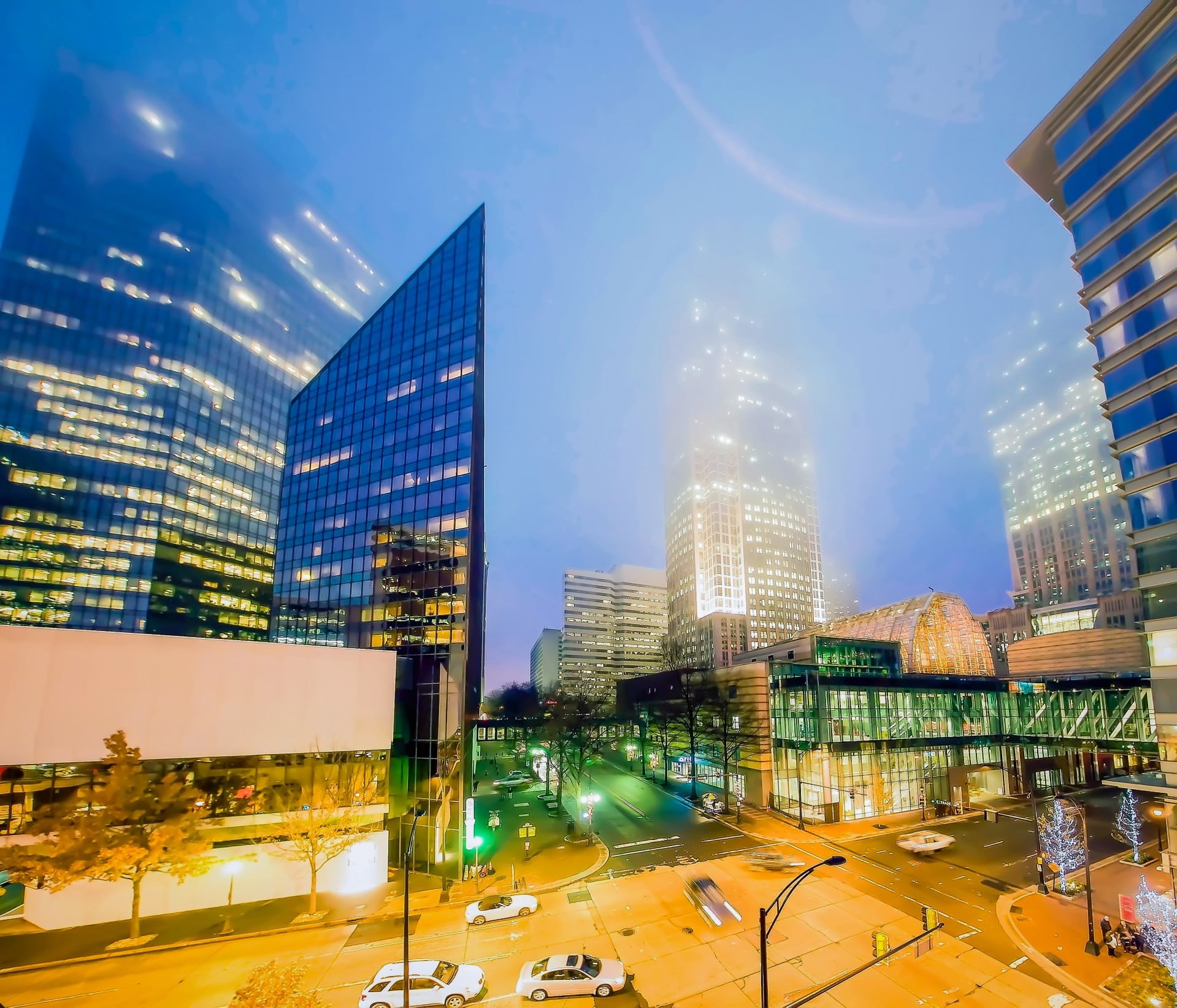nature, road, illuminated, building Exterior, day, apartment, famous Place, built Structure, car, 720P, charlotte, america, destination, business district, HD Wallpaper