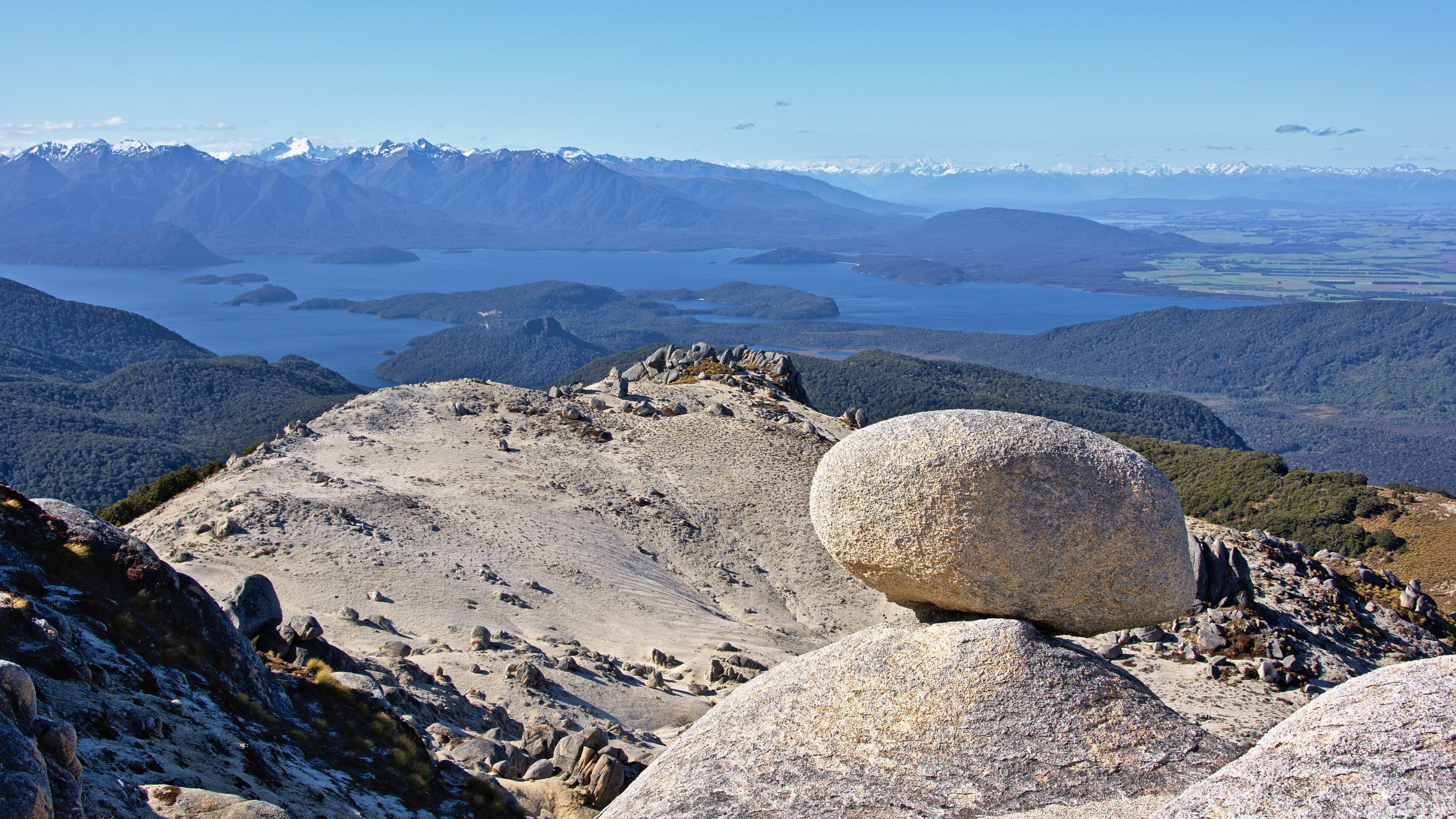 islands, rock formation, new zealand, non-urban scene, mountains, lake manapouri, titiroa, 5K, mountain, formations, forest, formation, mount titiroa, HD Wallpaper