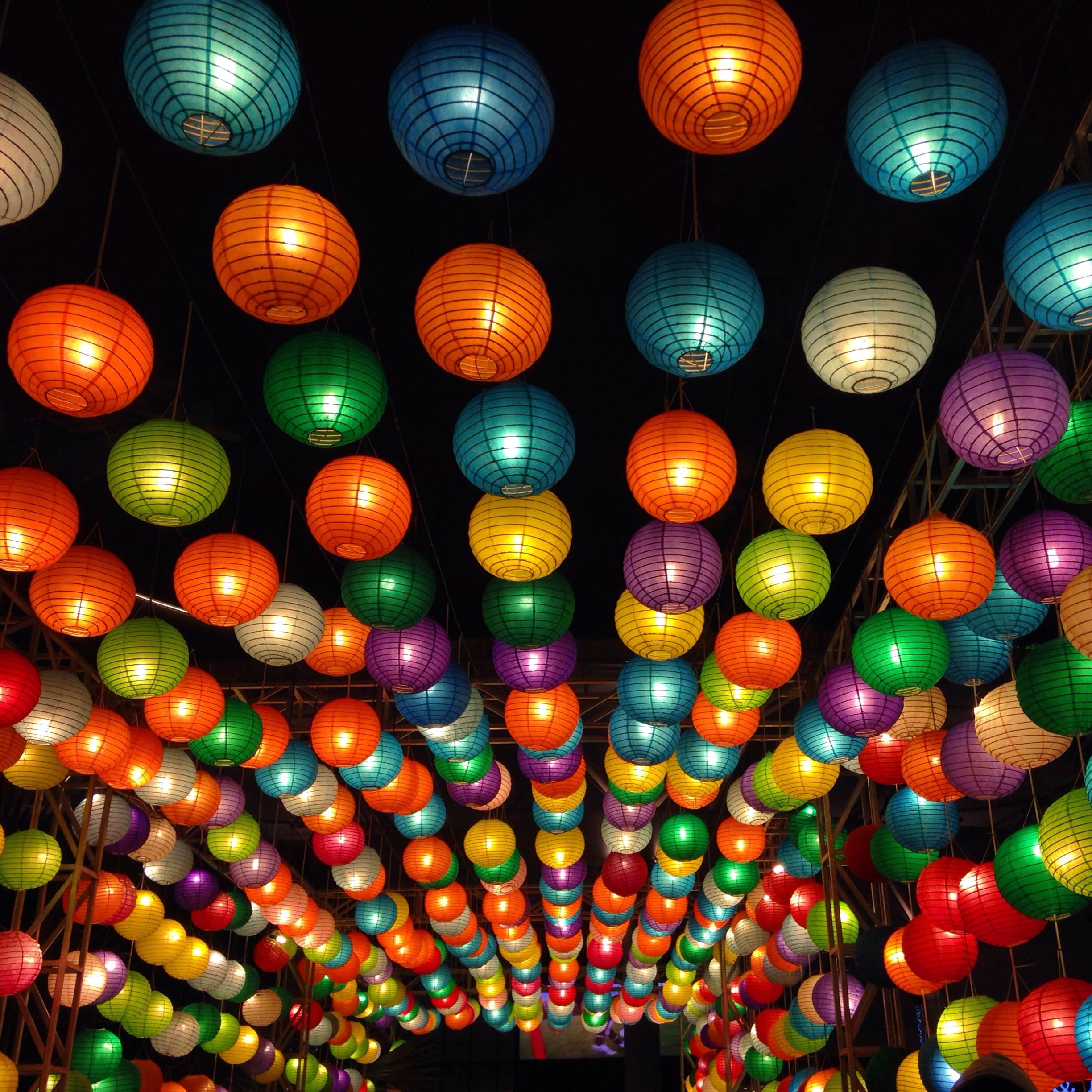 asia, led, low angle view, lot, repetition, colorful, choice, abundance, chinese lantern, in a row, lighting equipment, chinese lantern festival, hanging, Phone HD Wallpaper