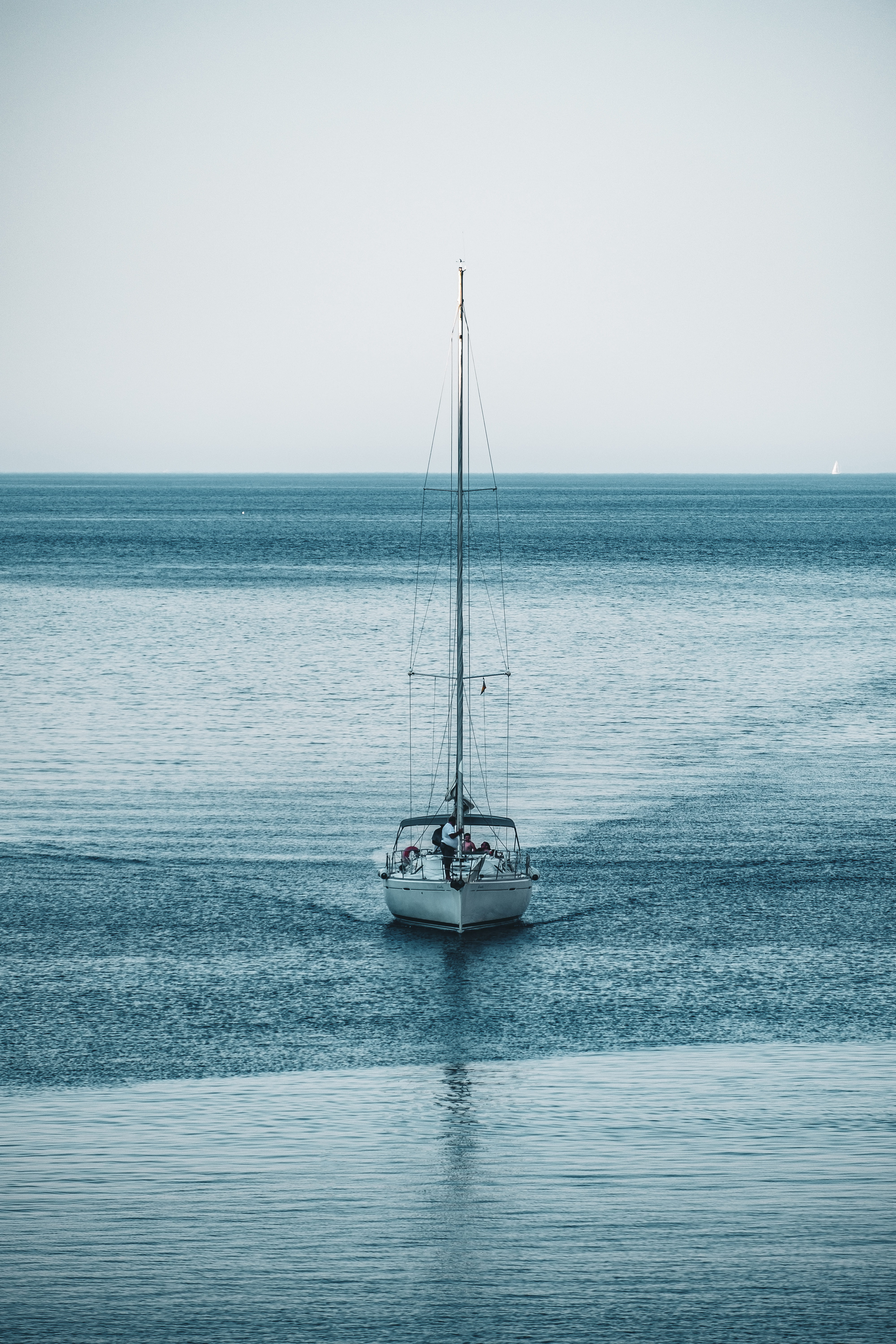 day, nautical vessel, transportation, landscape, nature, white, outdoors, adventure, body, sailboat, sail boat, sailor, blue, sailing boat, sky, no people, Phone HD Wallpaper