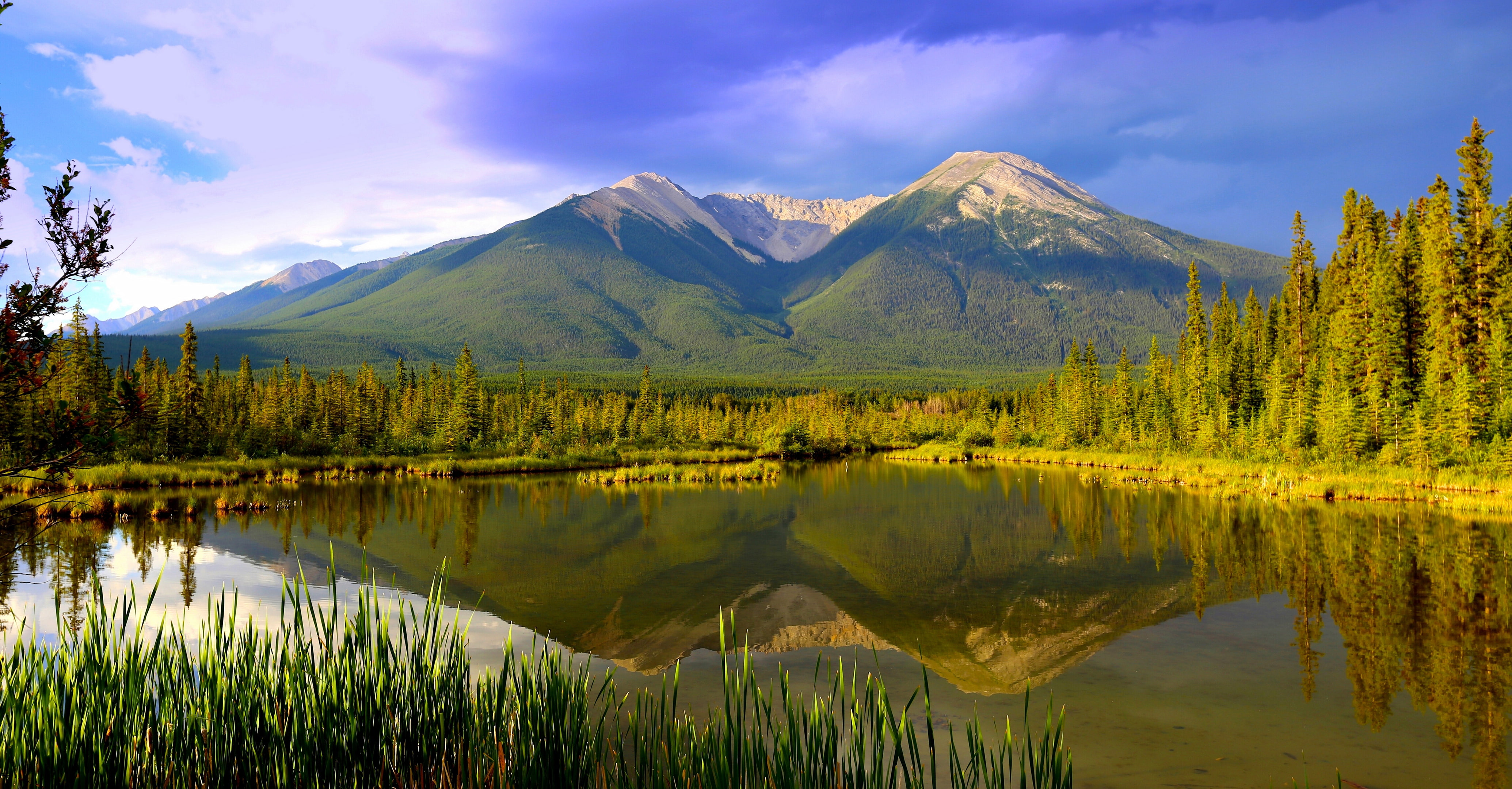 4K, Vermilion Lakes, 4K, Banff National Park, HD Wallpaper