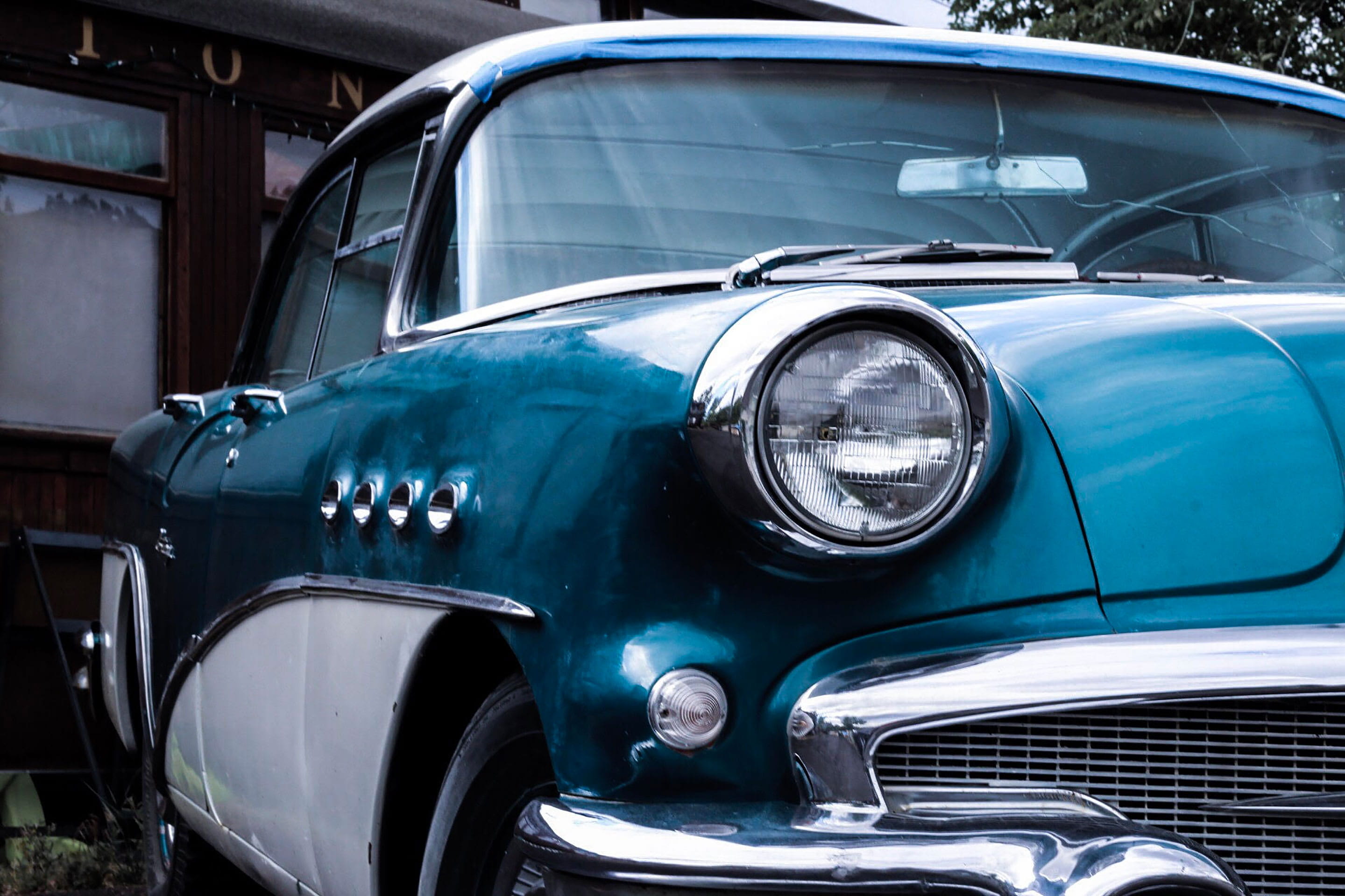 headlight, chrome, vintage car, outdoors, old car, old, metal, day, colorado, no people, transportation, mode of transportation, windshield, stationary, HD Wallpaper