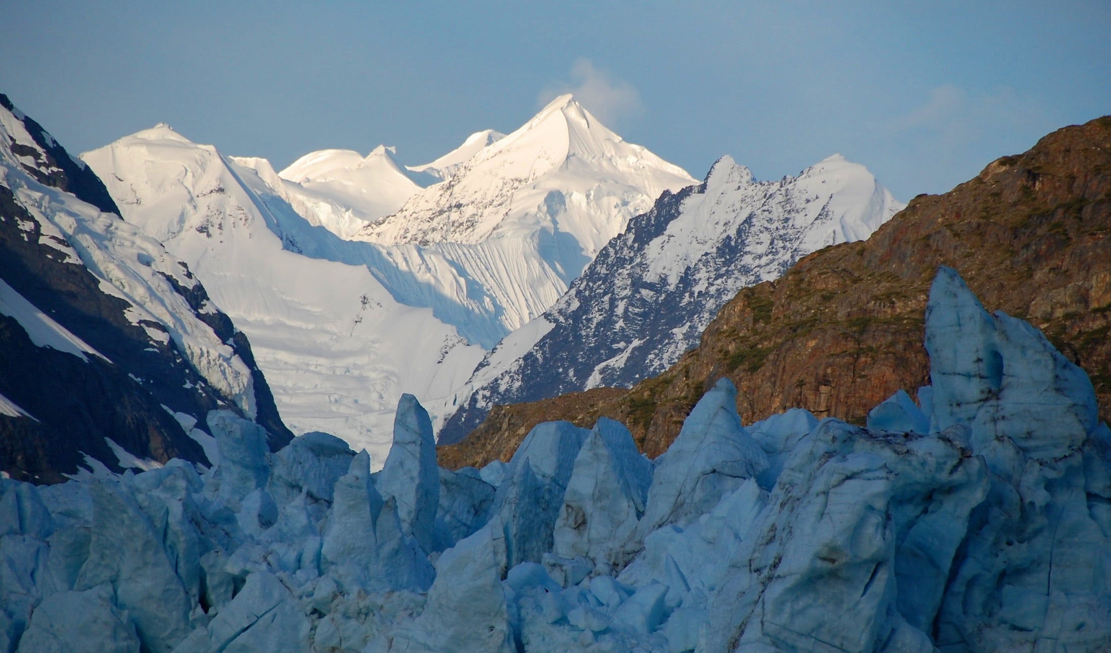 glacier, purity, wilderness, snowcapped mountain, nature, day, landscape, sunrise, cold temperature, margerie glacier, outdoors, winter, travel destinations, HD Wallpaper