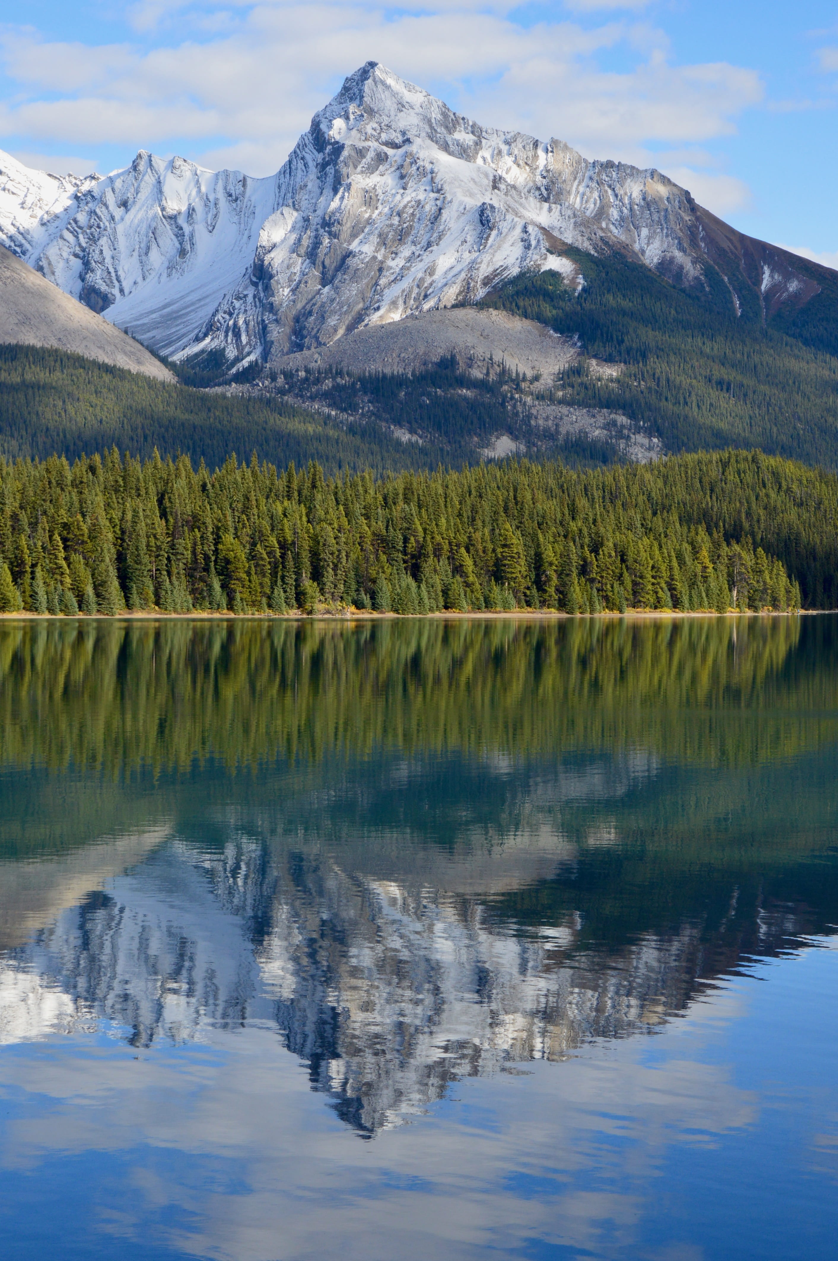 tranquility, mountains, 4K, water, tranquil scene, snow, sky, scenics - nature, national park, landscape, waterfront, snowcapped mountain, tree, no people, Phone HD Wallpaper