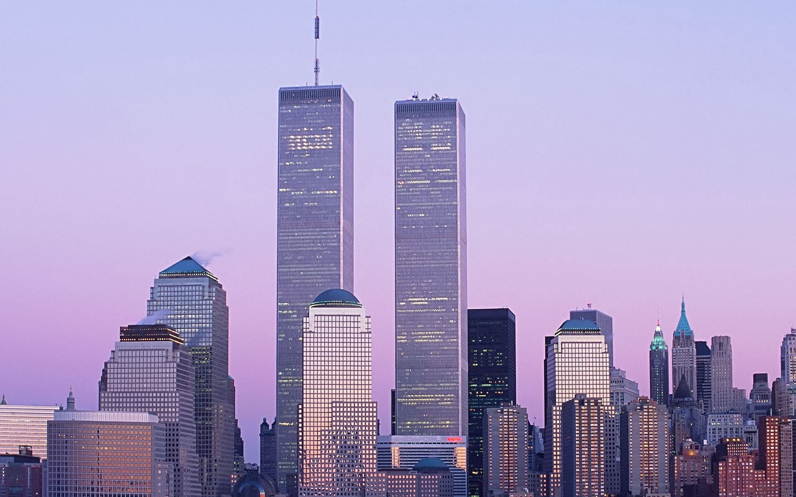 landscape, city, 2K, high, modern, purple, office, office building exterior, building, buildings, architecture, urban Scene, skyscrapers, manhattan - New York City, HD Wallpaper