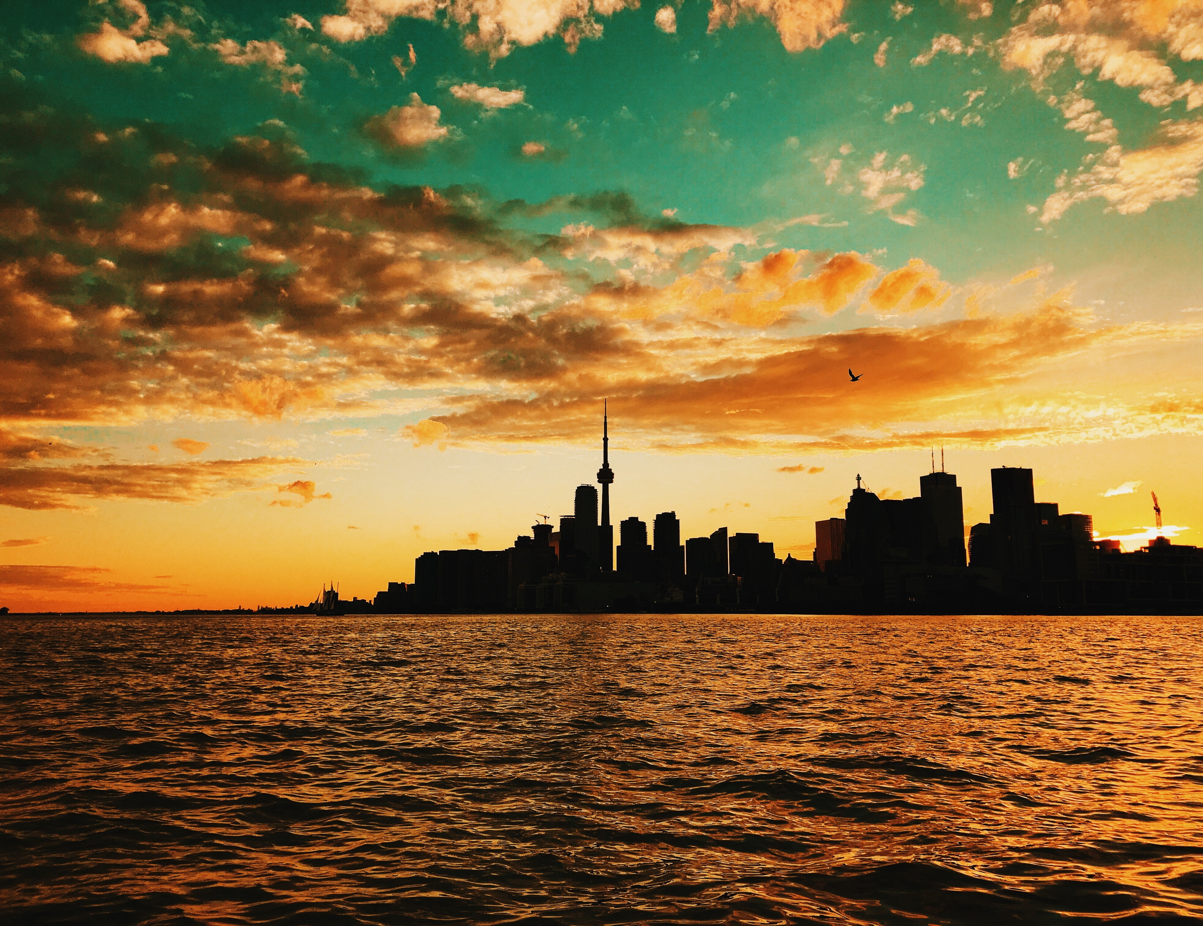 architecture, east River, high, nature, urban Scene, downtown District, water, built Structure, waterfront, tower, outdoors, scenics, urban Skyline, dusk, HD Wallpaper