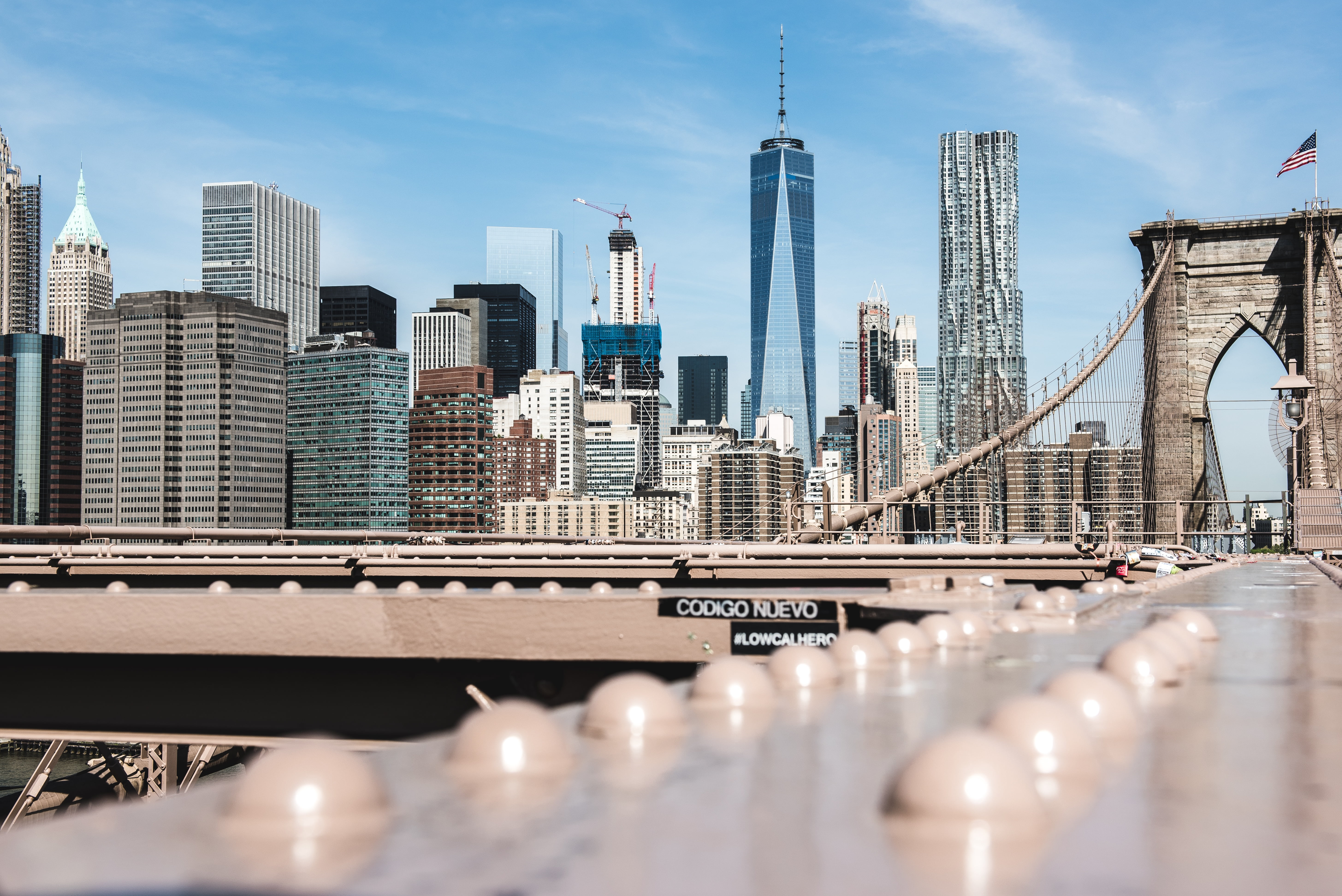 built structure, manhattan, financial district, places of interest, no people, suspension bridge, building exterior, tower, office building exterior, landscape, HD Wallpaper