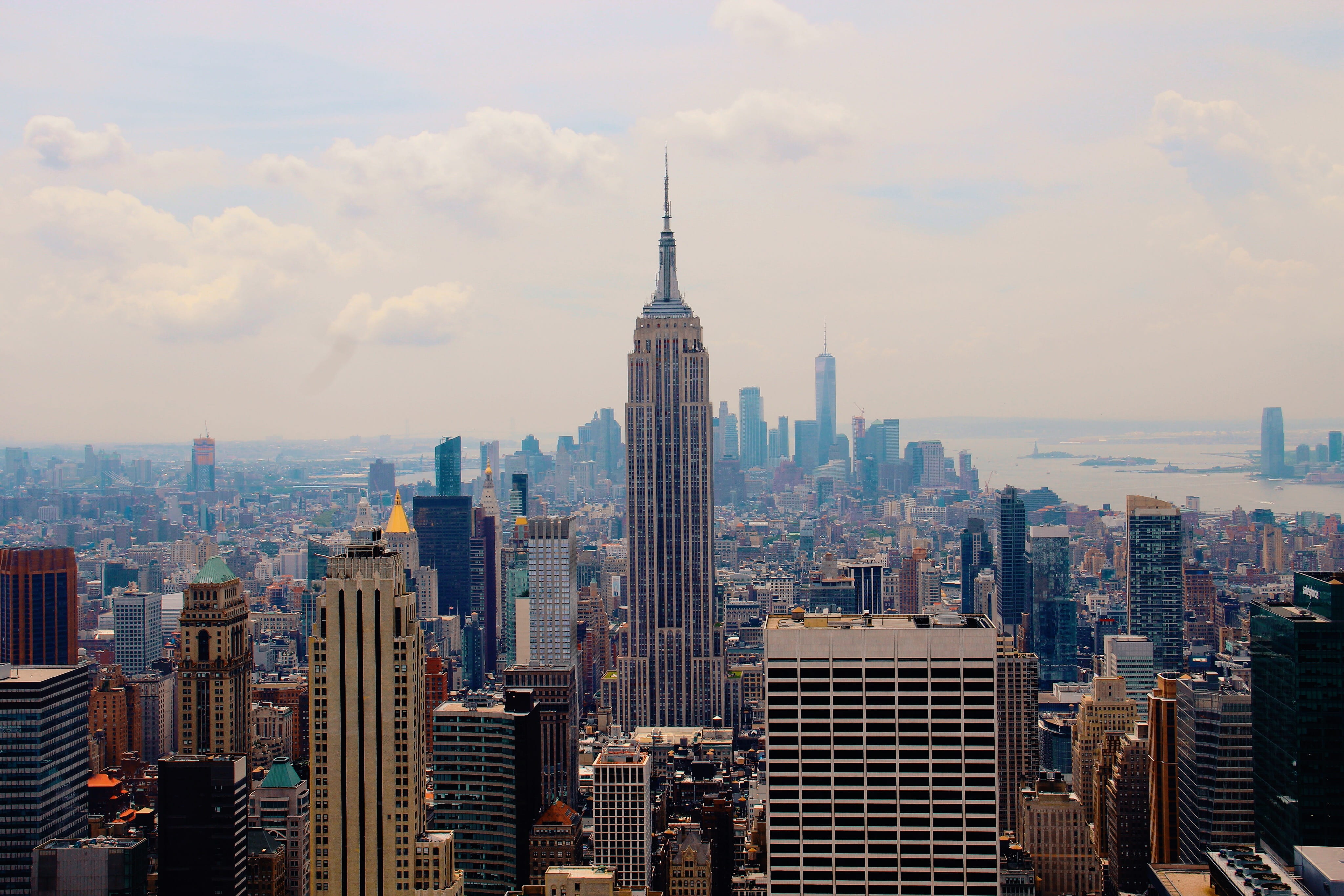4K, skyscraper, architecture, travel, assorted, house, built Structure, building, urban Skyline, blue, city, hudson River, financial District, newjersy, HD Wallpaper