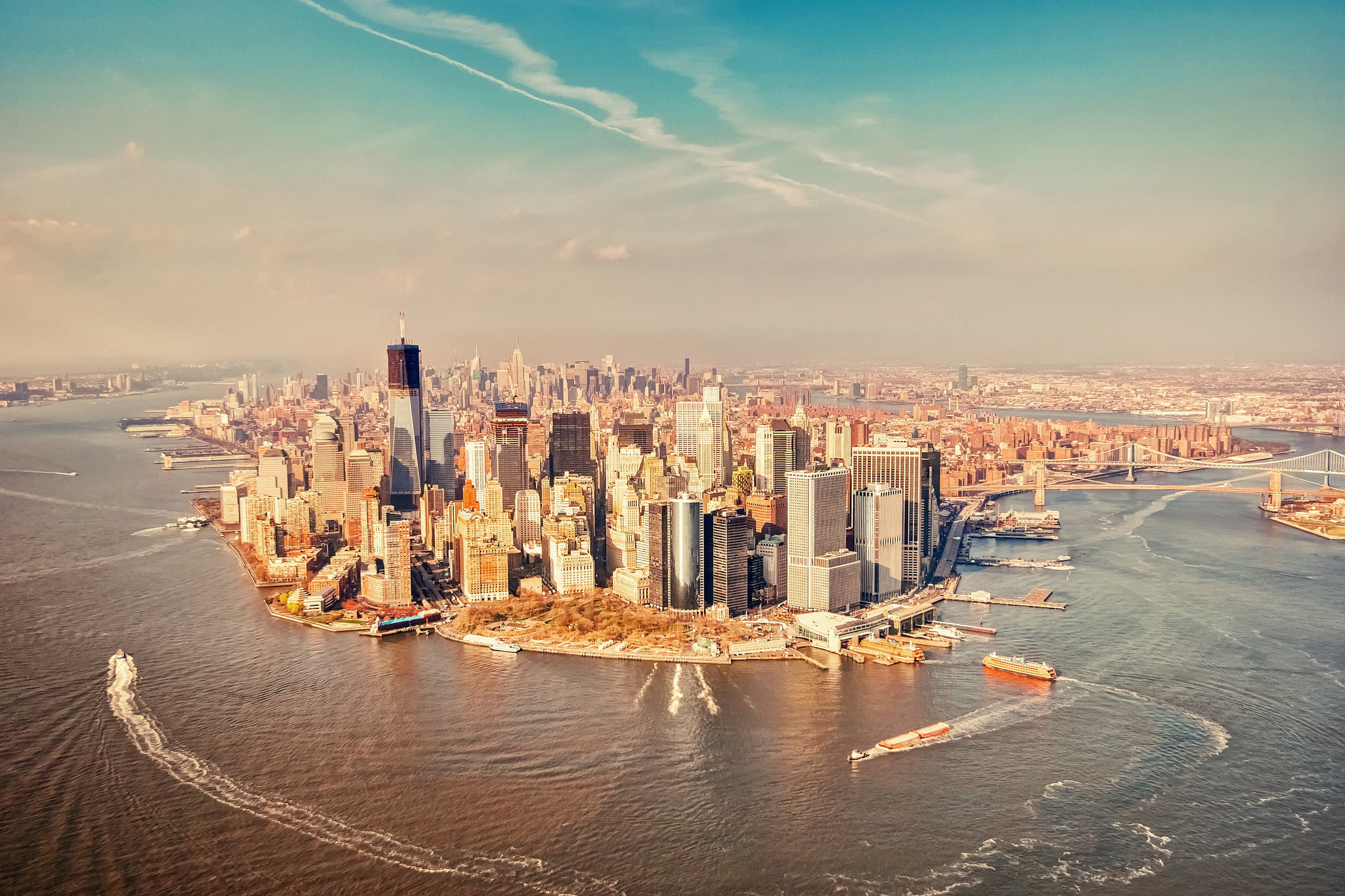 outdoors, business, travel, skyscraper, building Exterior, street, finance, freedom Tower - New York, built Structure, manhattan - New York City, nautical vessel, HD Wallpaper
