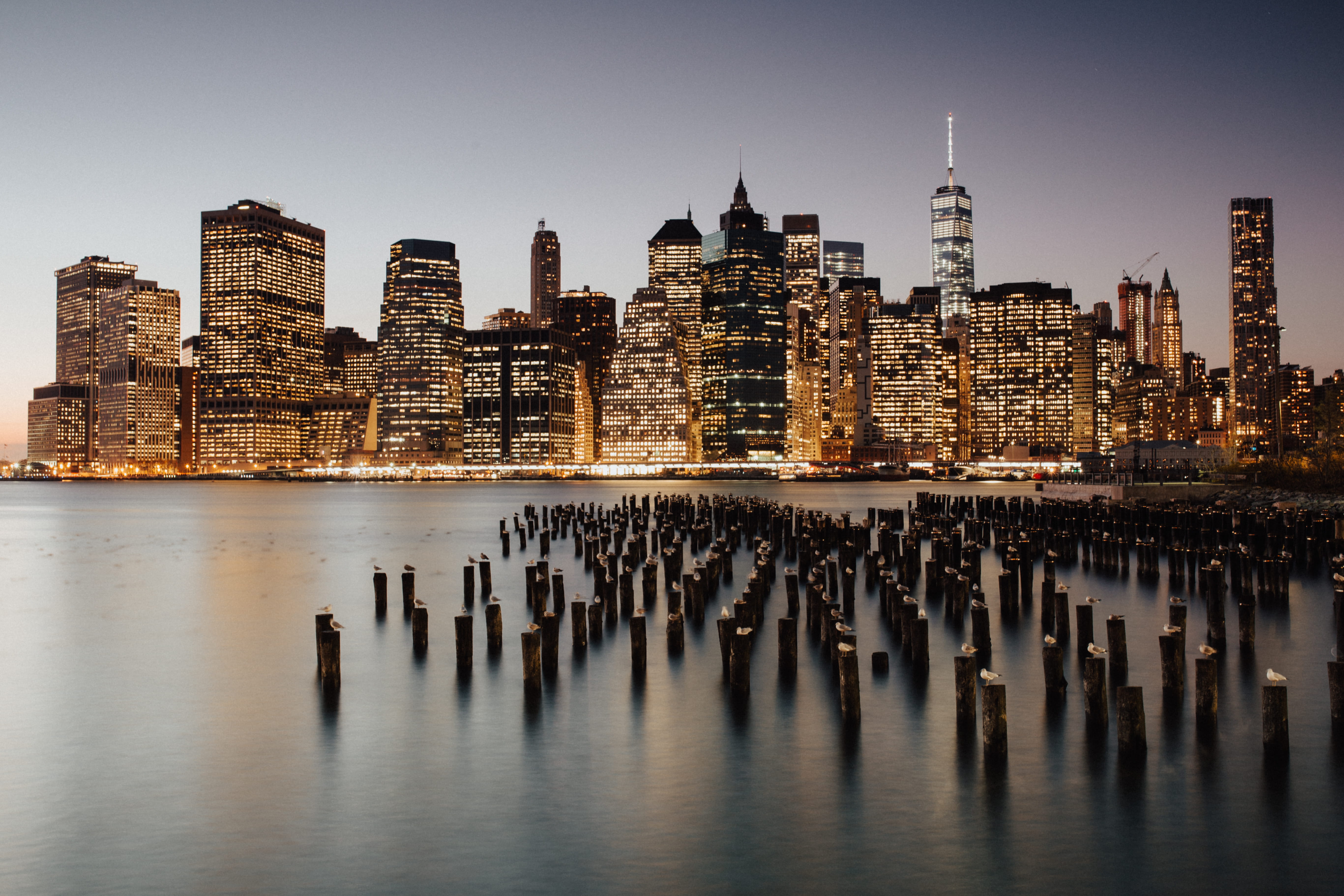 light, illuminated, cityscape, sky, panoramic, no People, night, outdoors, city, brooklyn - New York, long exposure, metropolitan, empire State Building, HD Wallpaper