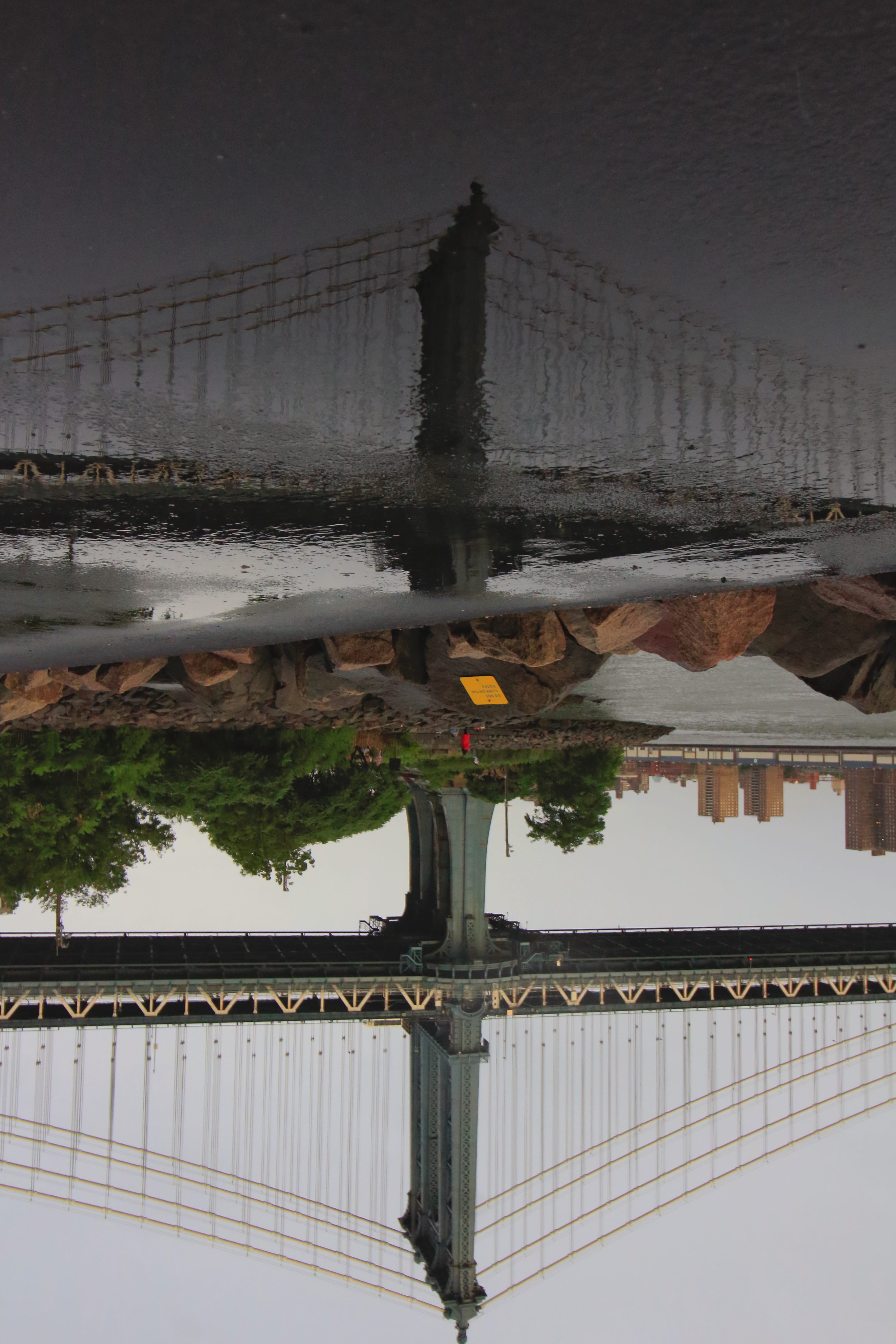 bridge, road, 4K, waterfront, brooklyn, united states, no people, building exterior, reflect, outdoors, built structure, ny, portrait, water, city, reflection, Phone HD Wallpaper