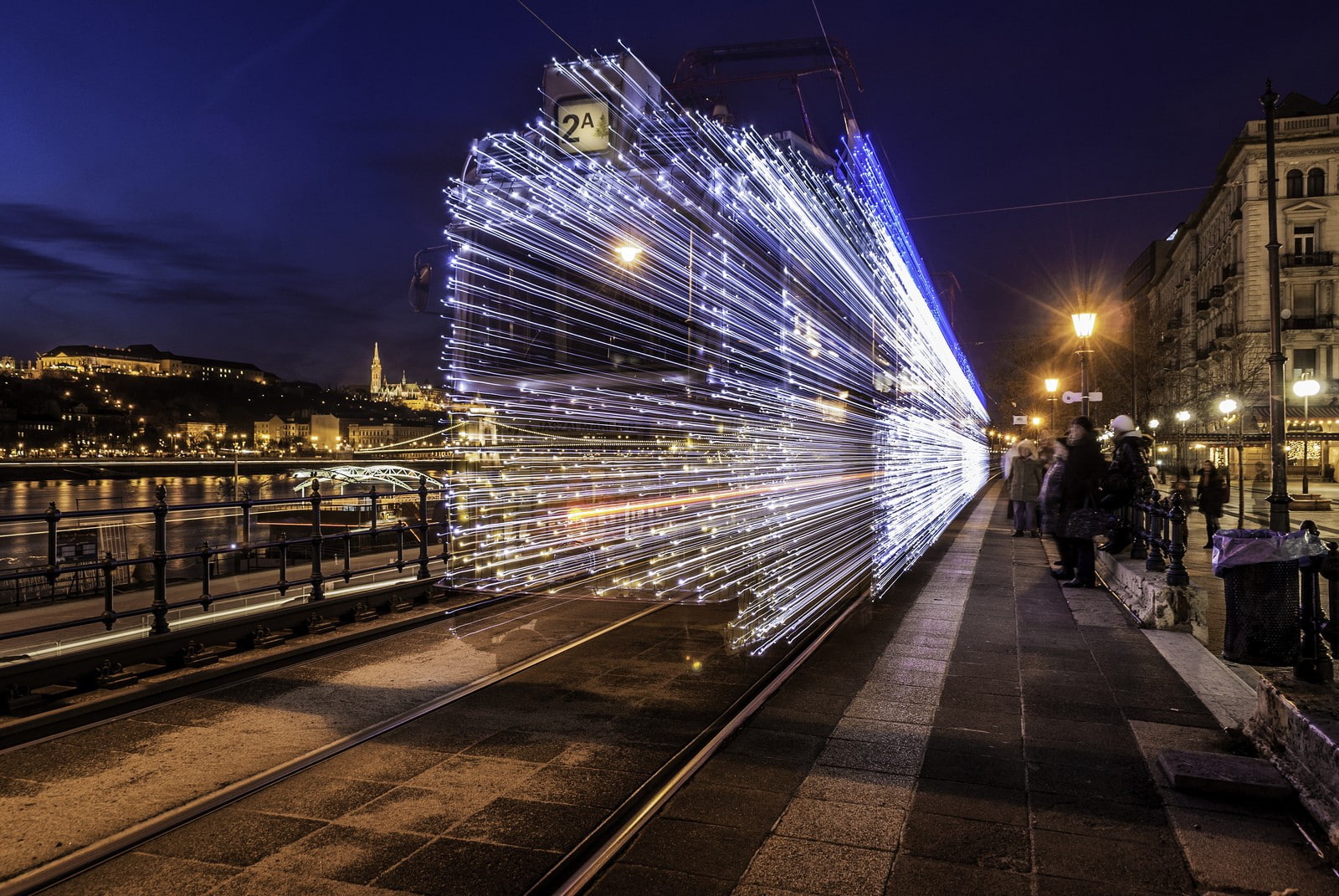 city, rail transportation, city lights, motion, outdoors, city life, light trails, skyscraper, office building exterior, transportation, building, built structure, HD Wallpaper