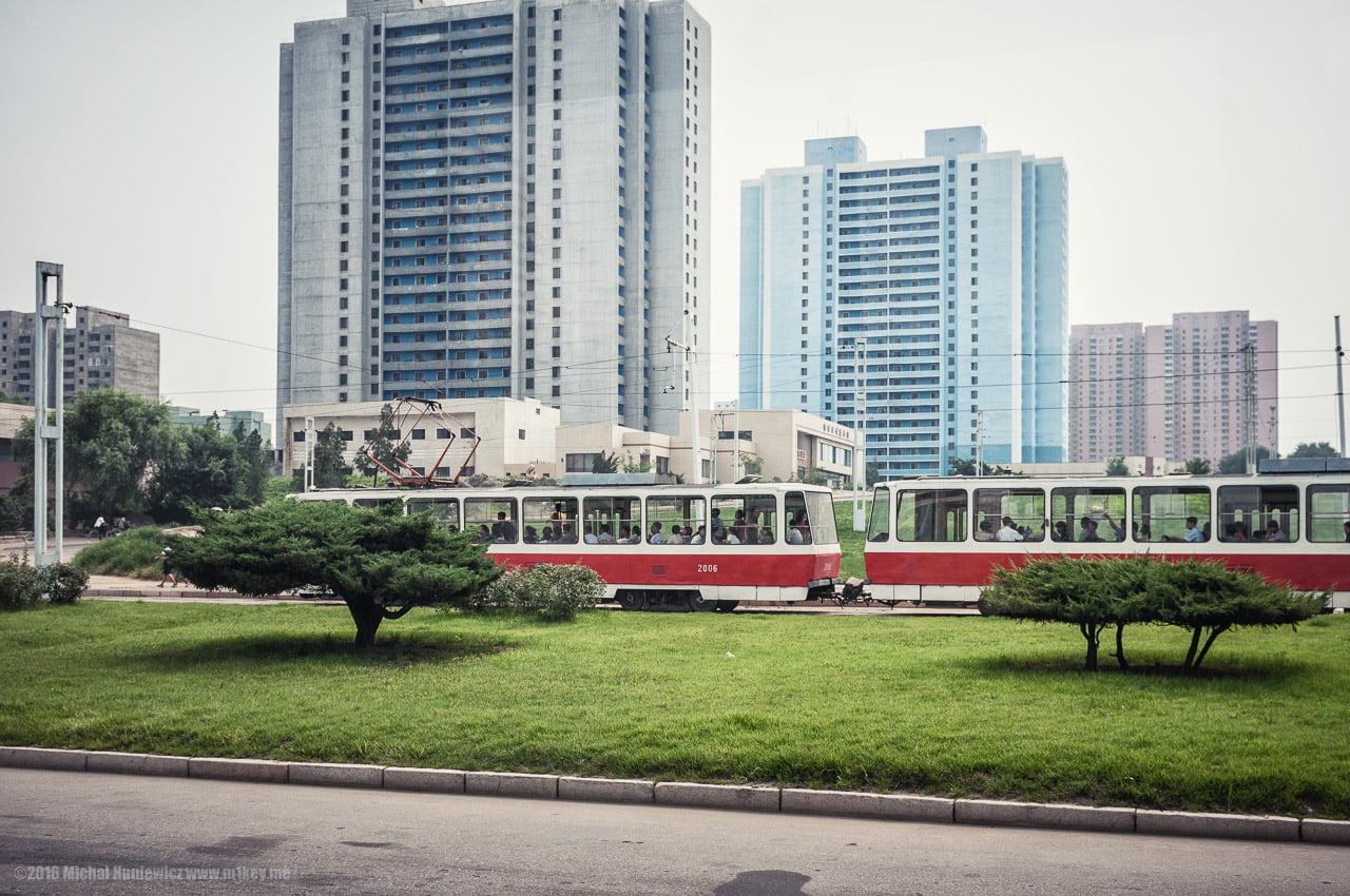 Pyongyang, tram, nature, apartments, North Korea, 720P, HD Wallpaper