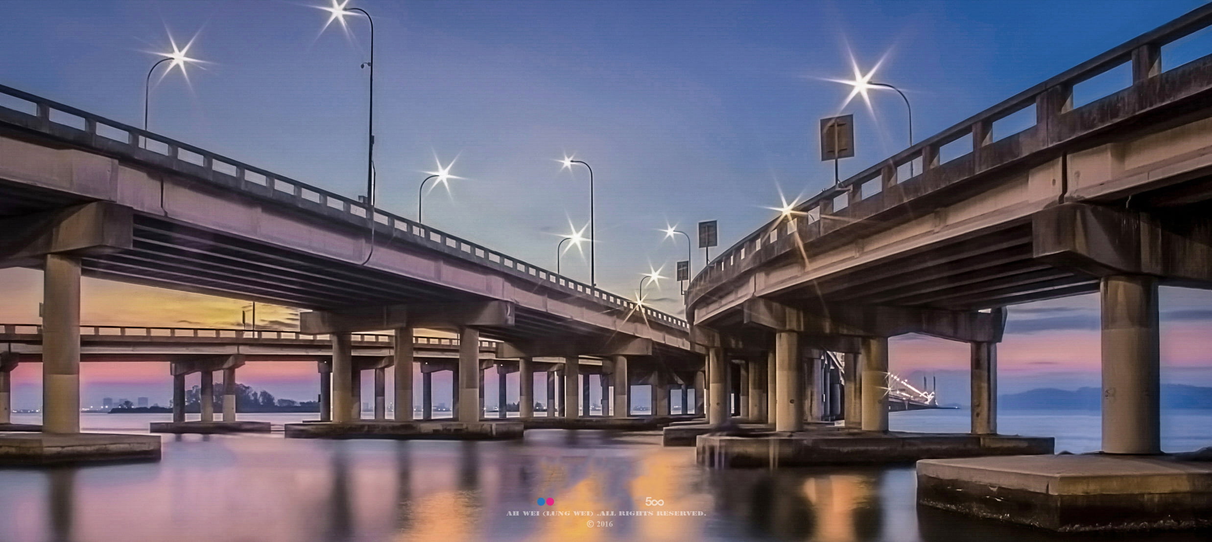 槟城, suspension, GeorgeTown, 黄, suspension bridge, night, purple, body of water, 1080P, 安詳, body, bride, 水, yellow, 海洋, blue, time, bridge - Man Made Structure, HD Wallpaper