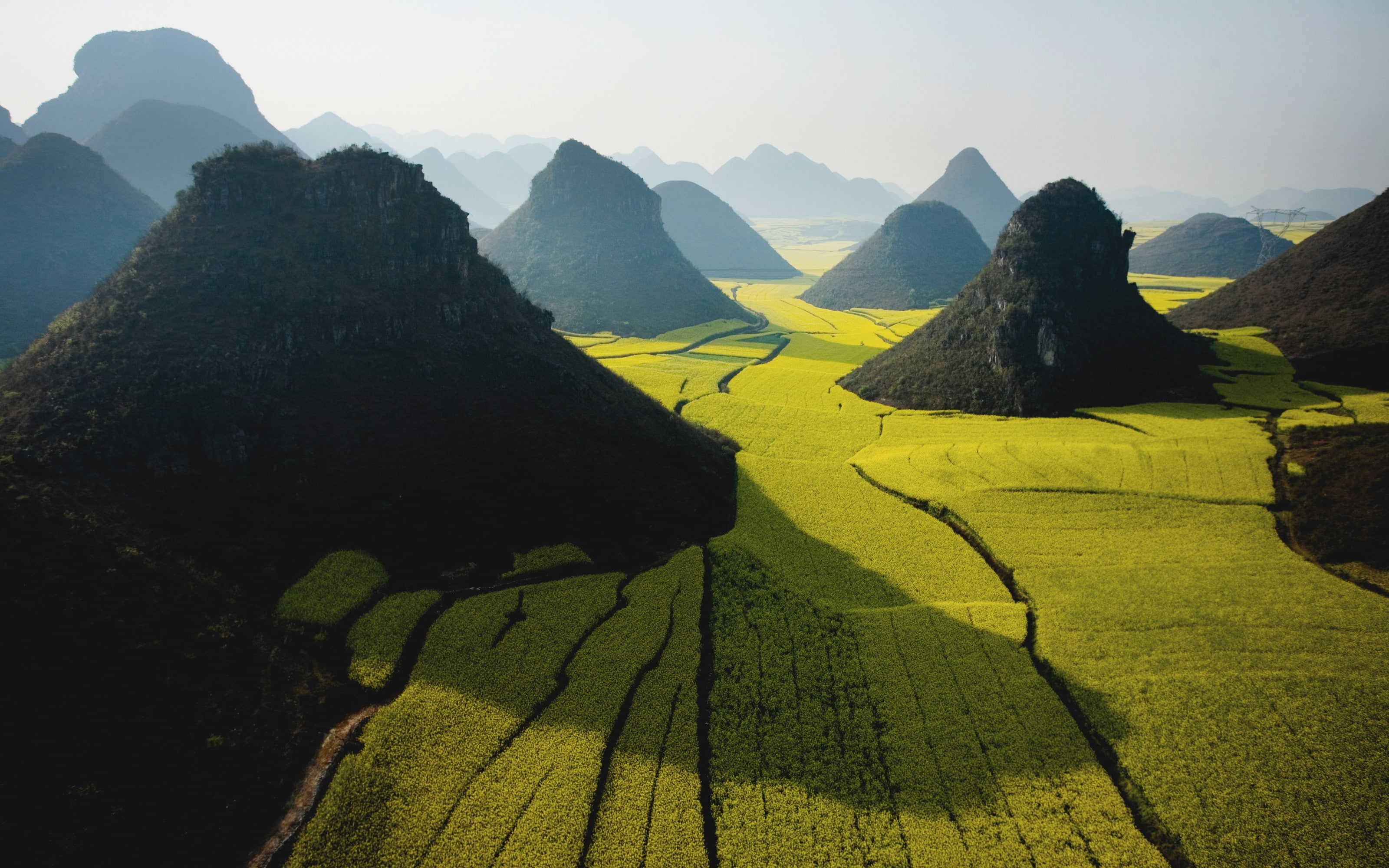 geographic, yunnan, china, art, mountains, farmland, x, national, hd, 2K, nature, HD Wallpaper