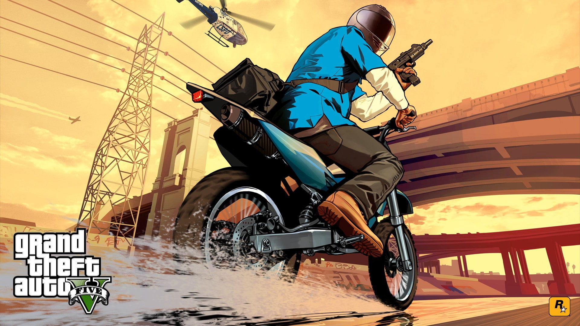 gta, motorcycle, rockstar games, grand theft auto v, 1080P, HD Wallpaper