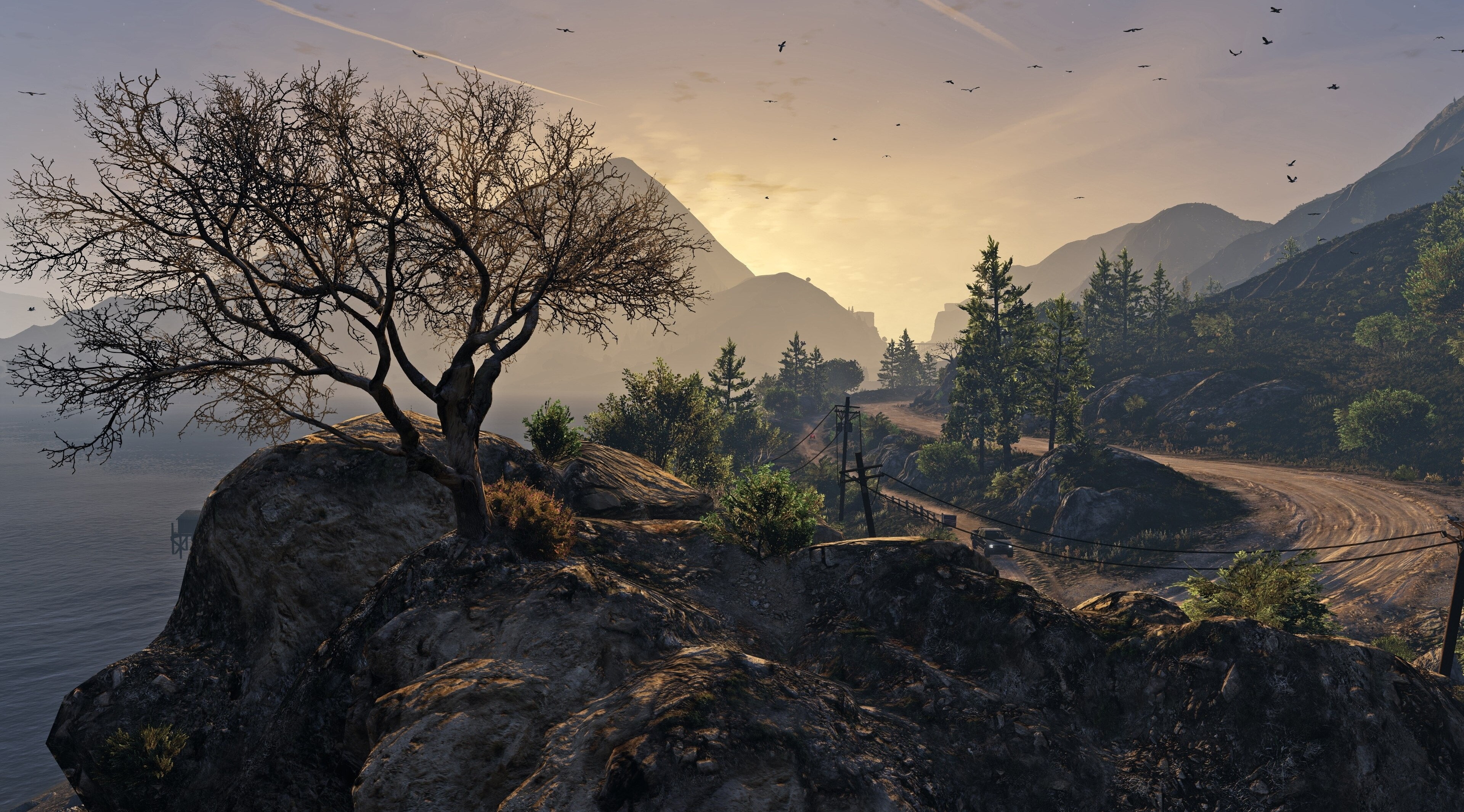 environment, cloud - sky, scenics - nature, plant, mountain, gta 5 4k high quality  hd, mountain peak, rock, rock - object, landscape, 4K, beauty in nature, HD Wallpaper