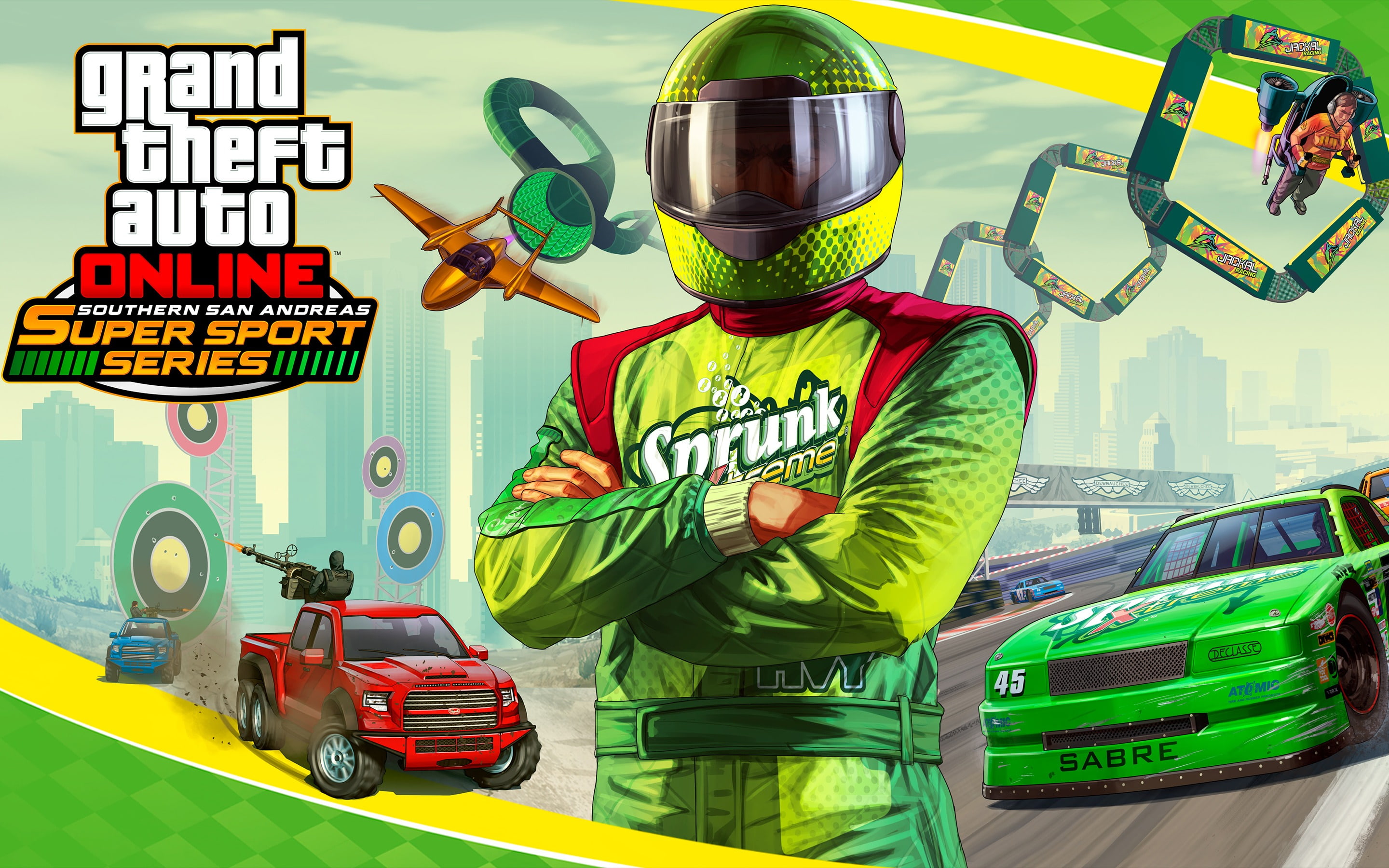 game, truck, 2K, poster, occupation, helmet, online, transportation, western script, sign, day, men, green color, one person, gta, hd, protection, communication, HD Wallpaper