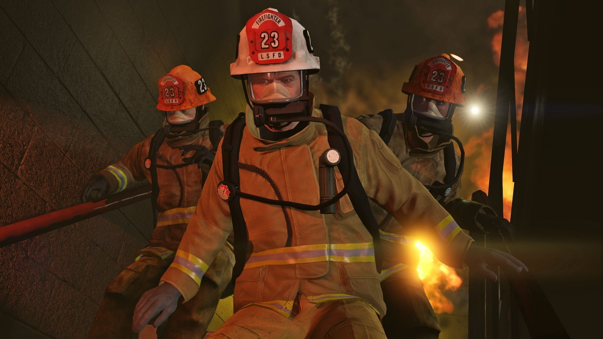 Grand Theft Auto, Franklin Clinton, Grand Theft Auto V, Michael De Santa, Trevor Philips, 1080P, Firefighter, HD Wallpaper
