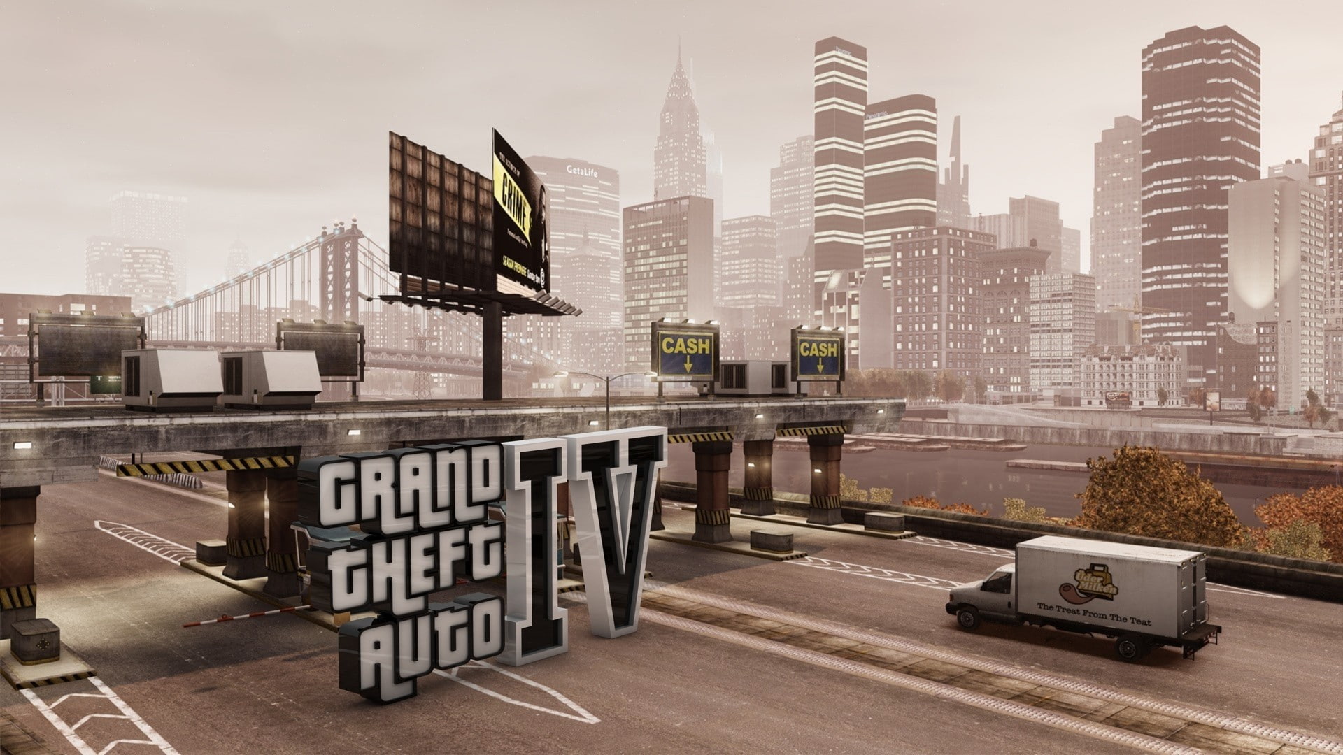 sky, architecture, Grand theft auto 4, Road, office building exterior, no people, landscape, Gta, city life, building, street, 1080P, outdoors, urban skyline, HD Wallpaper