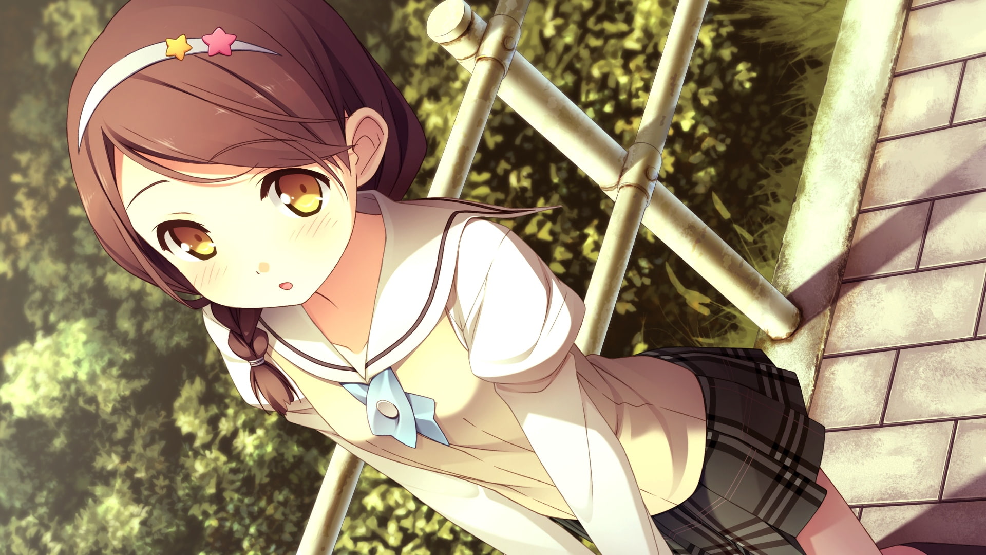 kantoku, posture, look, brunette, girl, hirosaki kanade, 1080P, your diary, HD Wallpaper