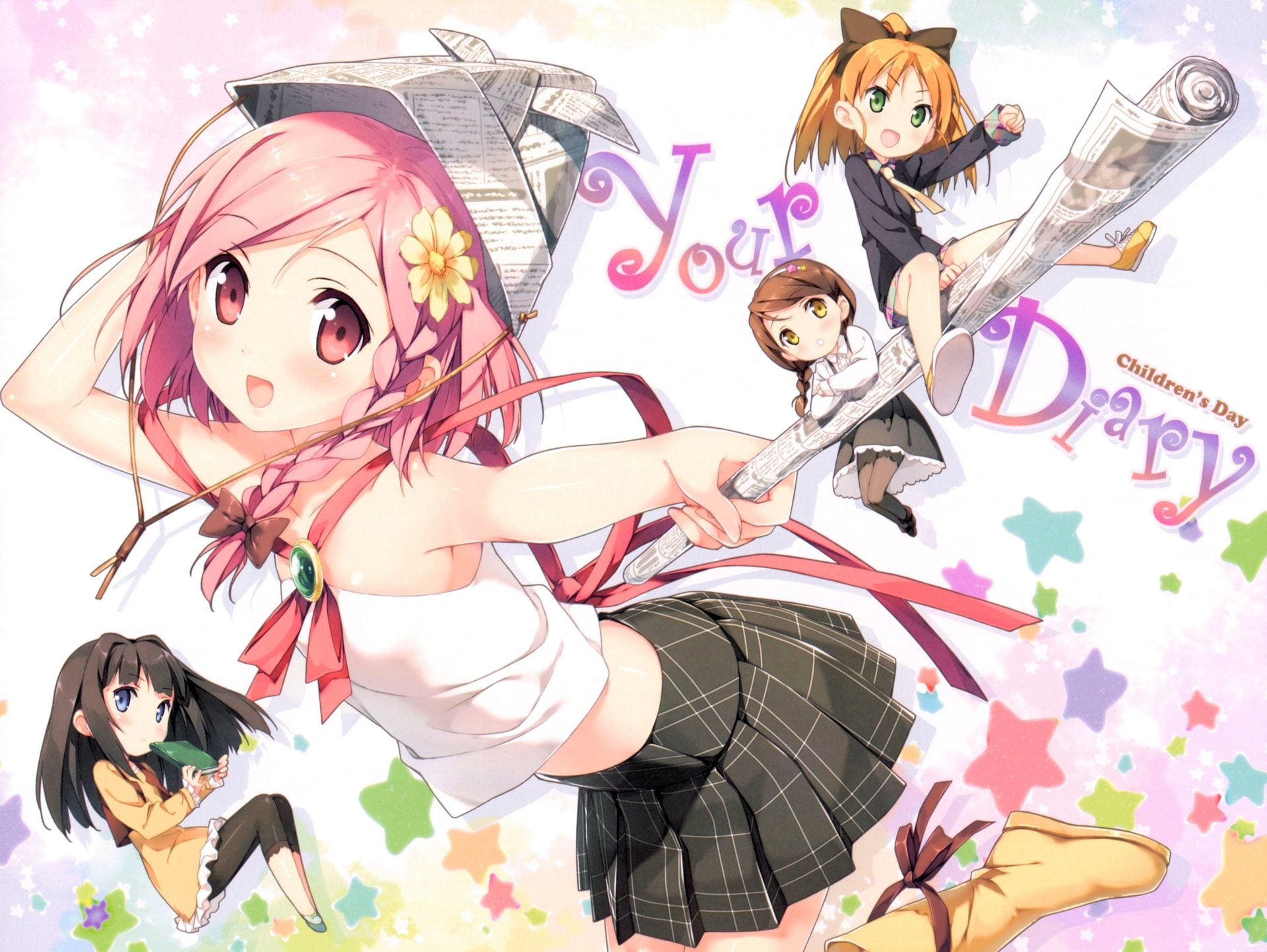 Ayase Sayuki, Hirosaki Kanade, Yua (Your Diary), Minagawa Yuuhi, Anime, Your Diary, 1080P, HD Wallpaper