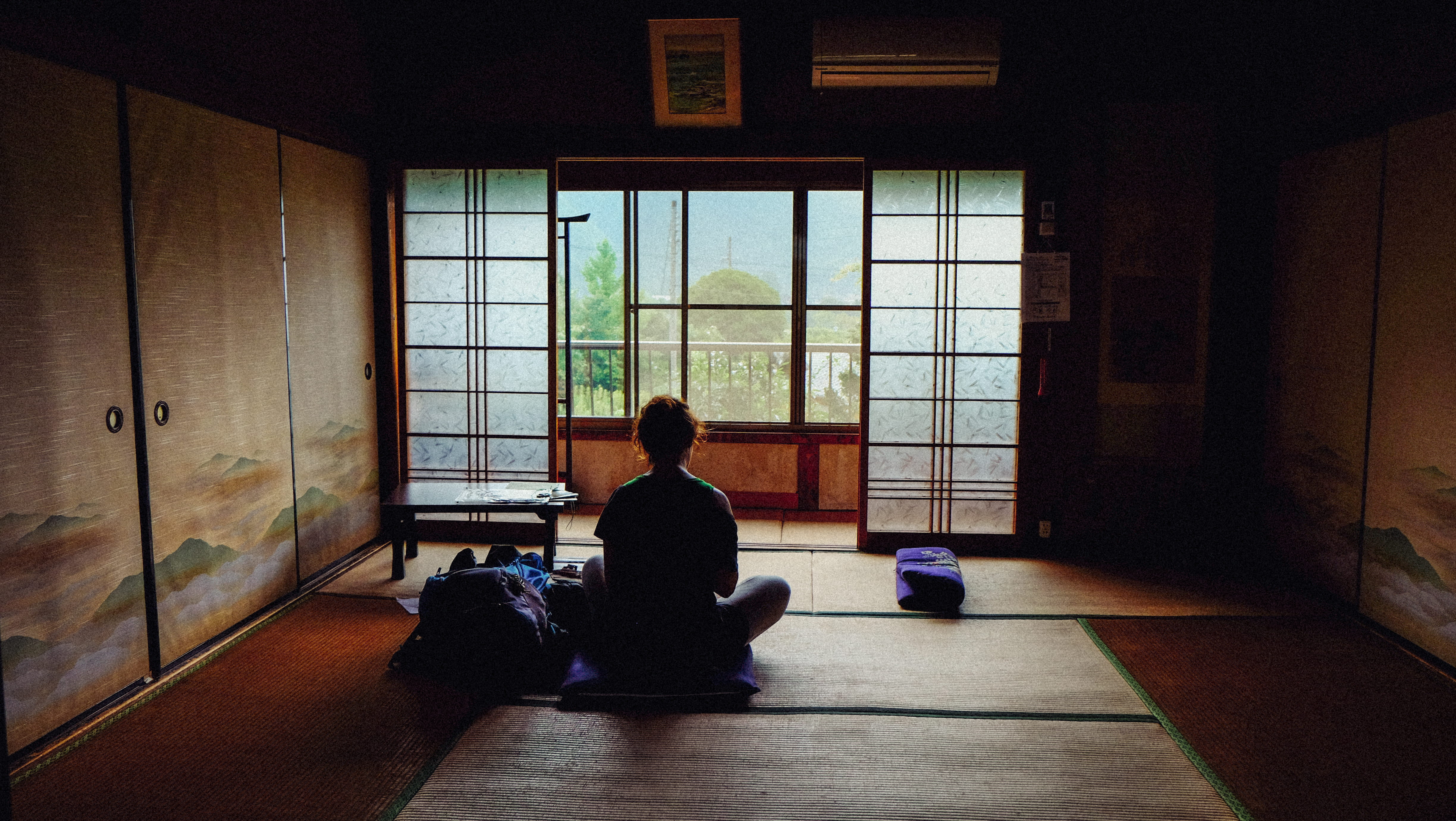 contemplation, leisure activity, meditating, home, indoors, yoga, day, rear view, design, yoga pose, dark, men, table, lifestyles, window, interior design, HD Wallpaper