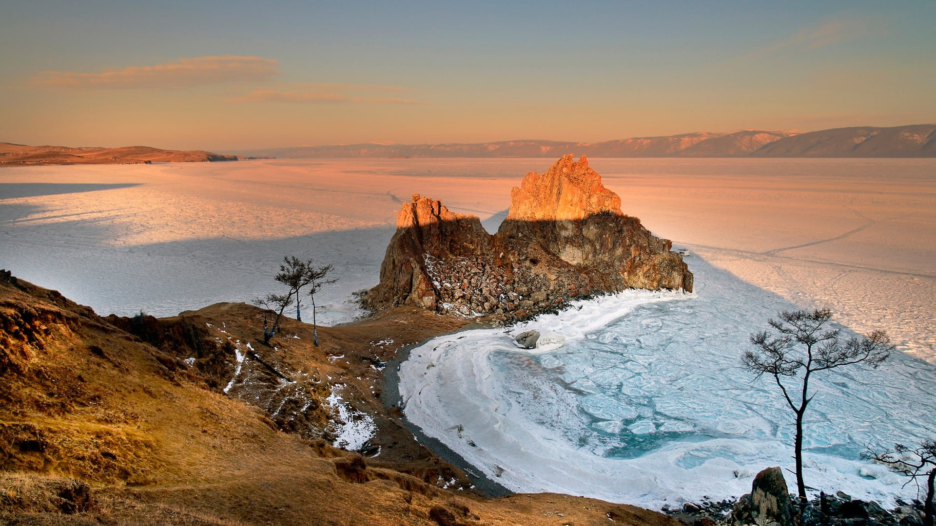 Morning, Winter, Sunrise, 1080P, Baikal, Russia, Dawn, HD Wallpaper