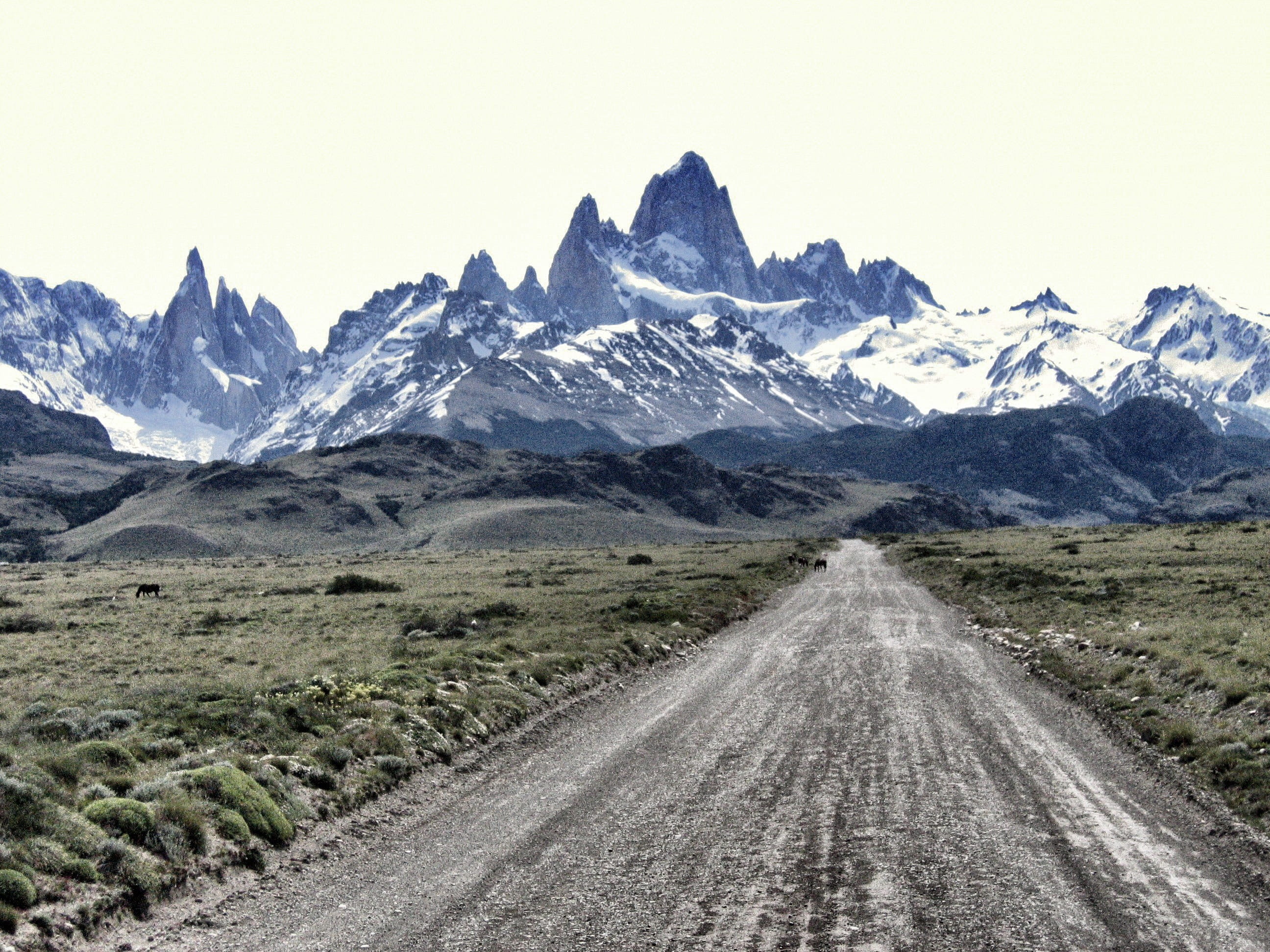 road, cold temperature, highlands, transportation, mountain, outdoors, no people, andes, sky, scenic, day, Fitzroy, chalten, diminishing perspective, the way forward, HD Wallpaper