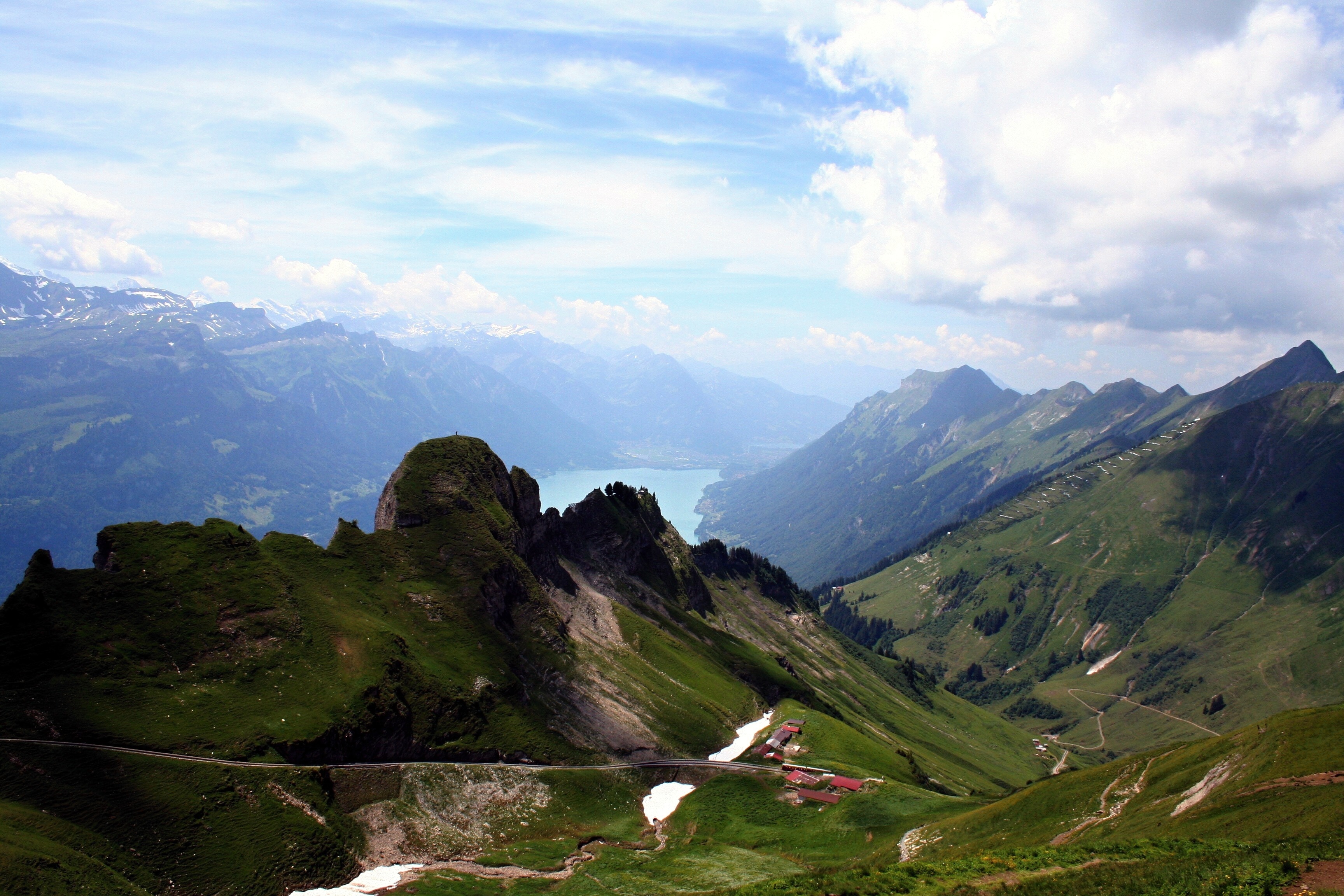 idyllic, alpine walk, cloud - sky, 2K, alpine, switzerland, mountain range, outdoors, non-urban scene, plant, green color, tranquility, bernese oberland, HD Wallpaper