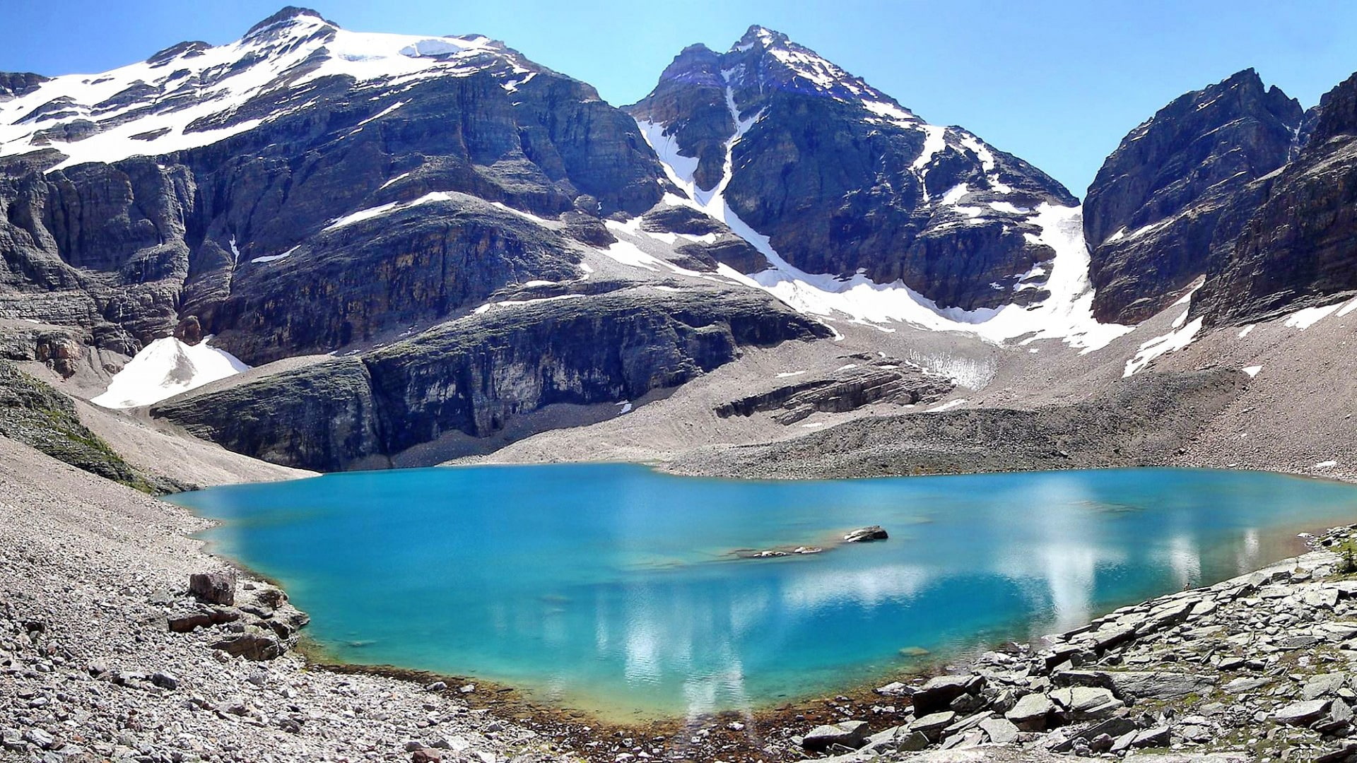 hd, outdoors, idyllic, mountain range, beauty in nature, day, scenery, scenics - nature, water, lake, environment, snow, turquoise colored, cold temperature, HD Wallpaper