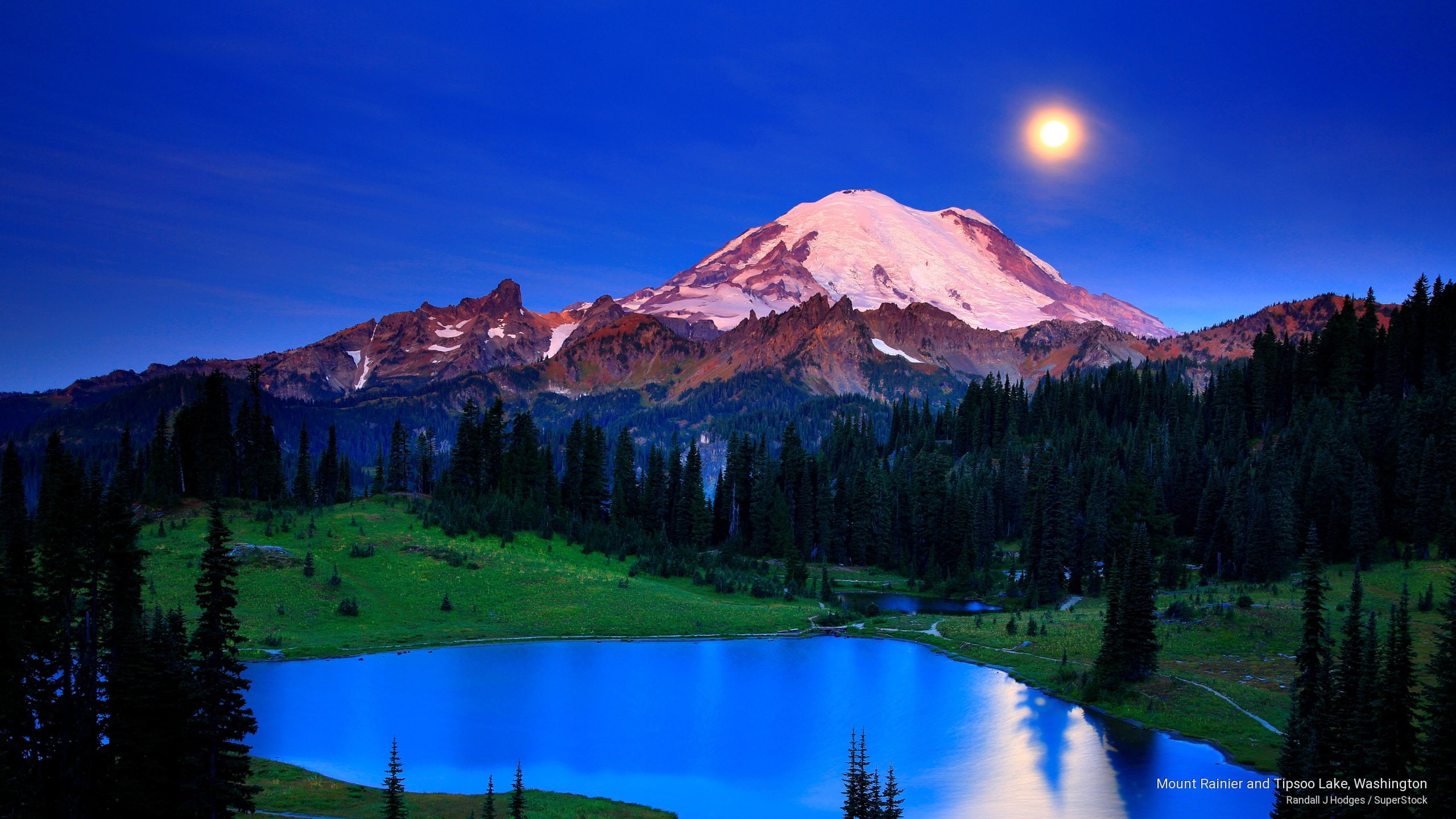 washington, lake, 2K, tipsoo, mount, rainier, Mountains, HD Wallpaper