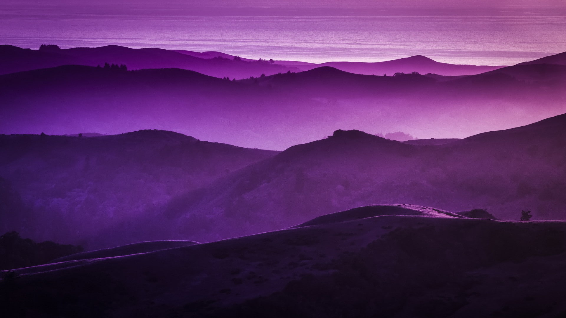 scenics - nature, 1080P, environment, landscape, tranquil scene, pink color, mountain range, twilight, beauty in nature, mountain, non-urban scene, nature, HD Wallpaper
