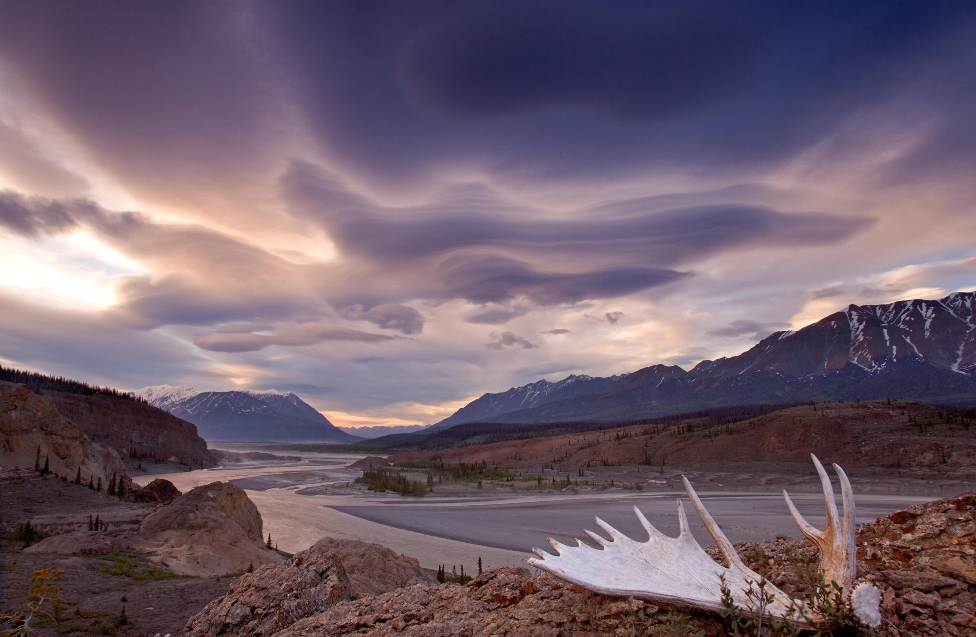 Mountains, travel destinations, landscape, Yukon, non-urban scene, beauty in nature, remote, no people, River, Antler, Alsek, 1080P, idyllic, environment, HD Wallpaper