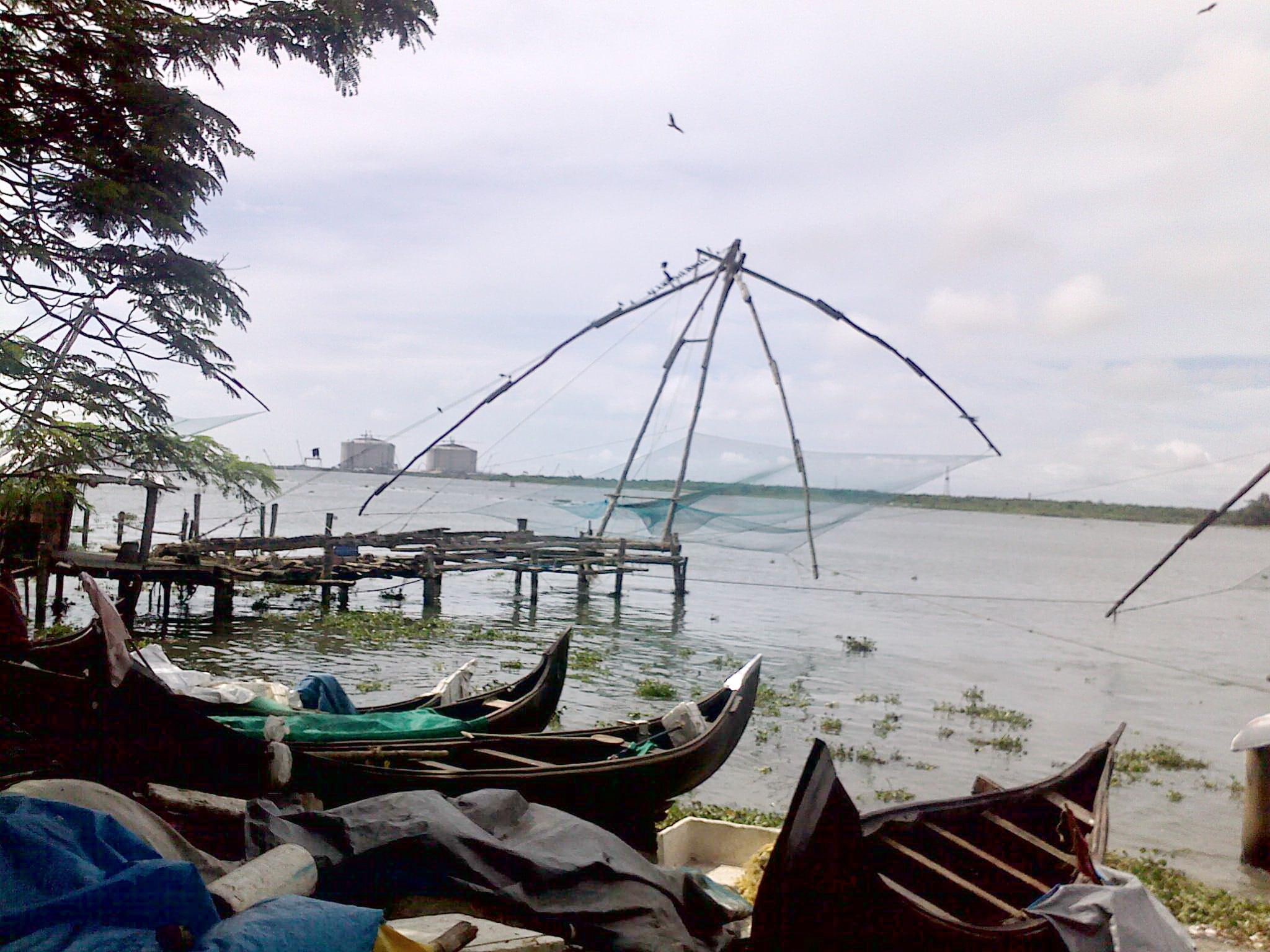 boats, nets, harbour, kochi, cochin, village, fishing, 1080P, HD Wallpaper