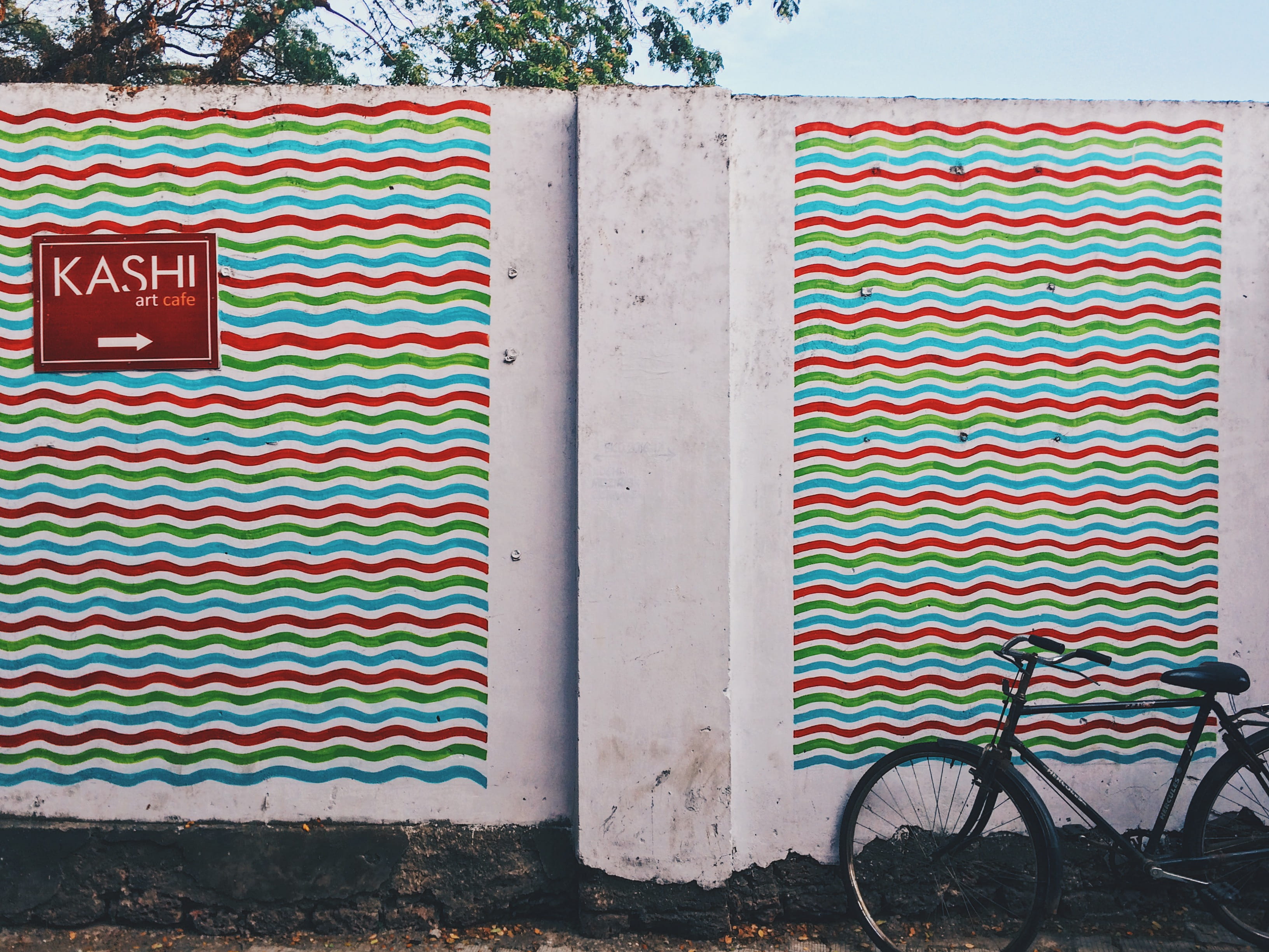 graffiti, cochin, day, green color, architecture, kerala, kochi biennale, nature, wall - building feature, western script, built structure, closed, entrance, HD Wallpaper