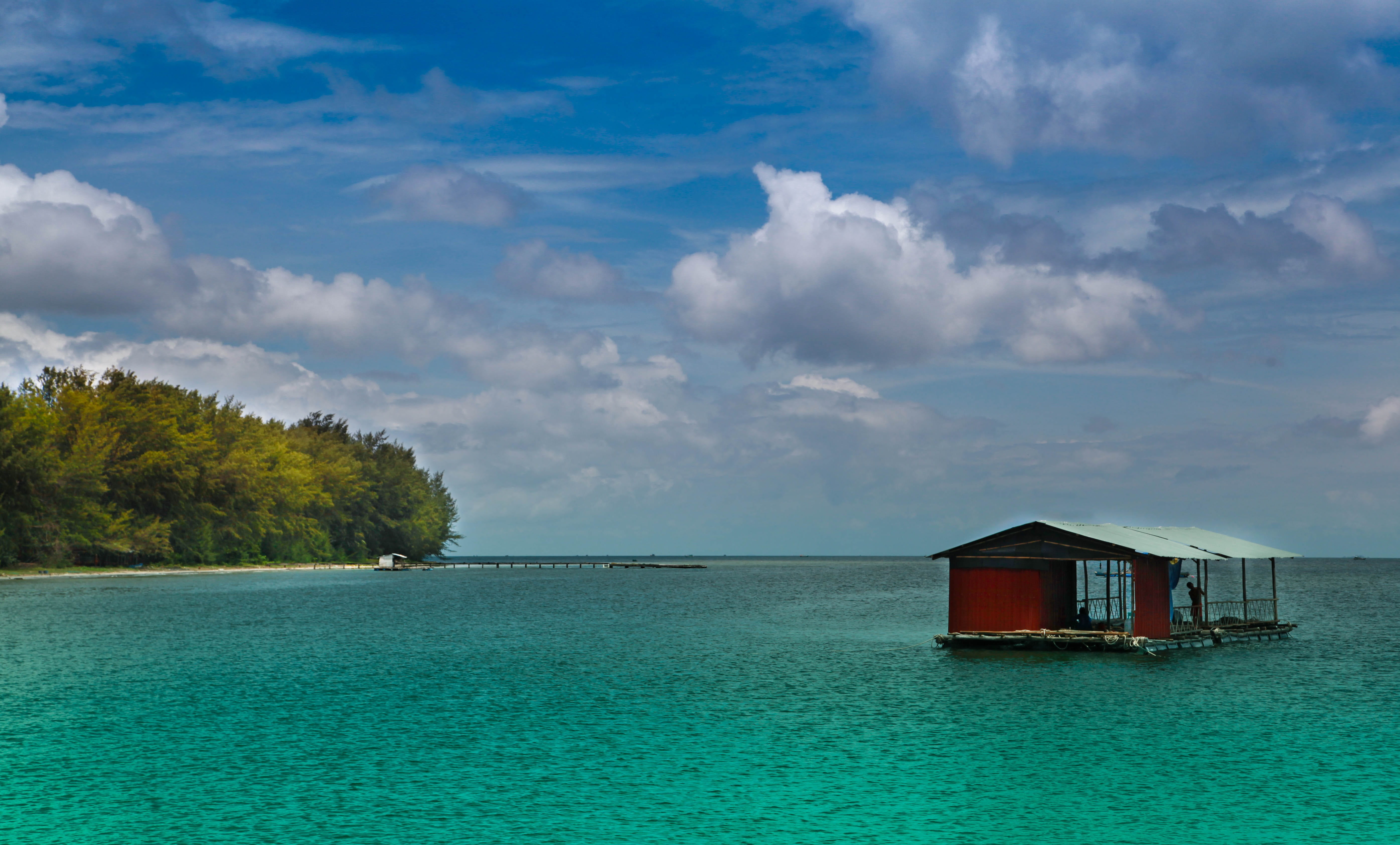 blue, day, built structure, tranquil Scene, holiday Villa, coastline, Viet Nam, bungalow, scenics - nature, idyllic, turquoise colored, vacations, travel Destinations, HD Wallpaper