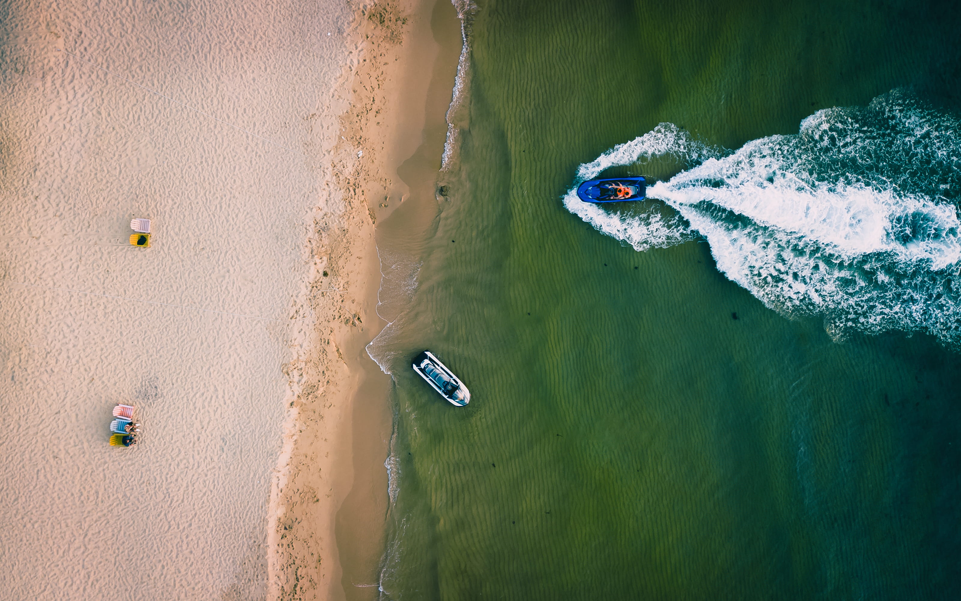 sand, ice, high angle view, vacation, sport, scenery, beauty in nature, water motorcycle, nautical vessel, blue, mode of transportation, incidental people, HD Wallpaper