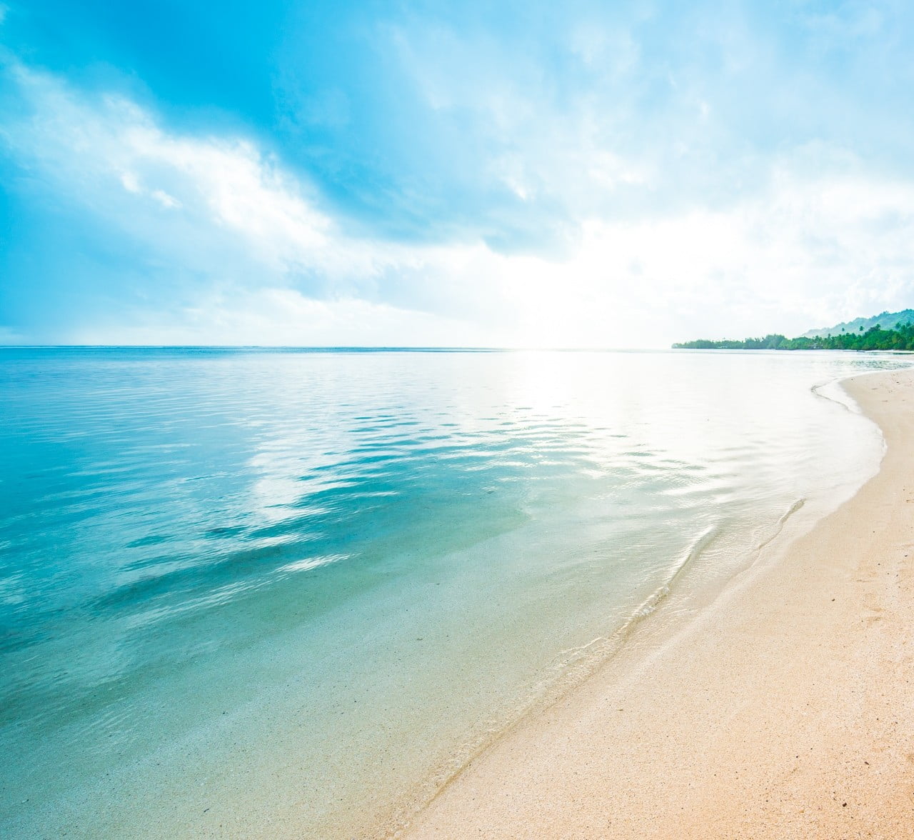 sky, peaceful, beach, sea, nature, non-urban scene, cloud - sky, landscape, tranquility, seashore, day, water, horizon over water, 720P, tranquil scene, HD Wallpaper