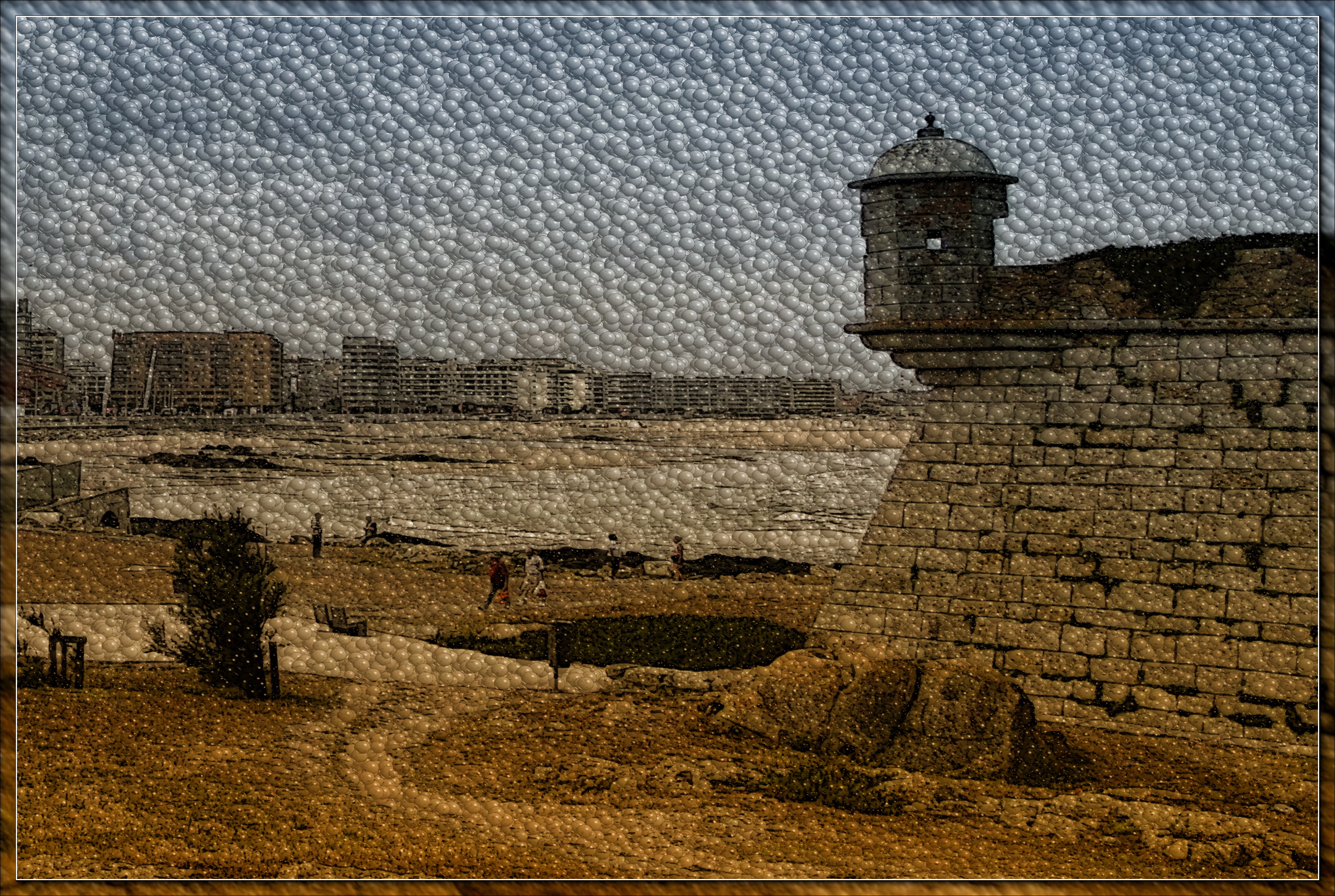 building exterior, mood, wall, sky, the river tagus, old wall, textured effect, name tag, nature, tower, 2K, day, ancient civilization, outdoors, built structure, HD Wallpaper