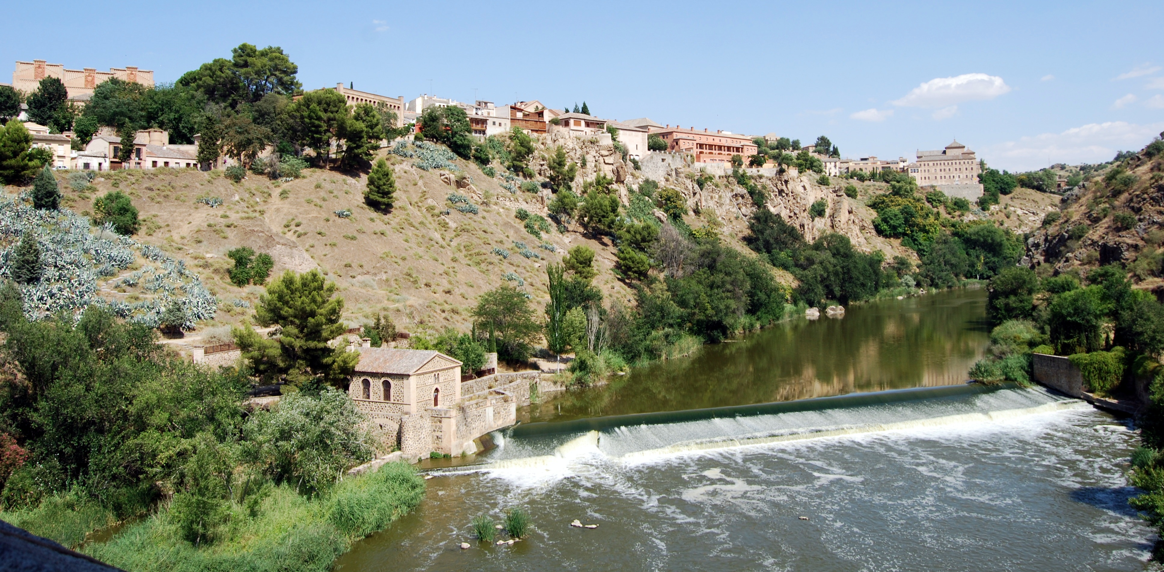 toledo, landscape, travel destinations, beauty in nature, tree, waterfall, 4K, building, mountain, nature, land, architecture, river, plant, the past, HD Wallpaper